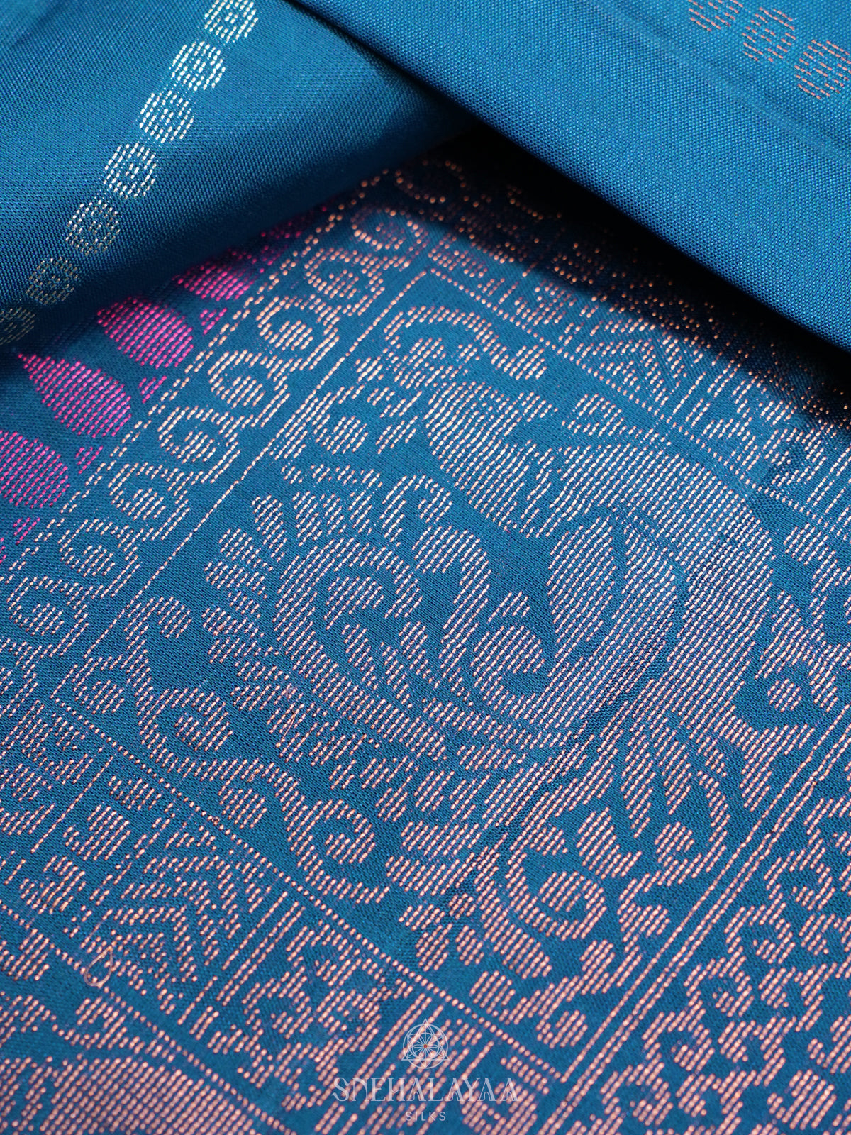 Peacock Blue Soft Silk Saree