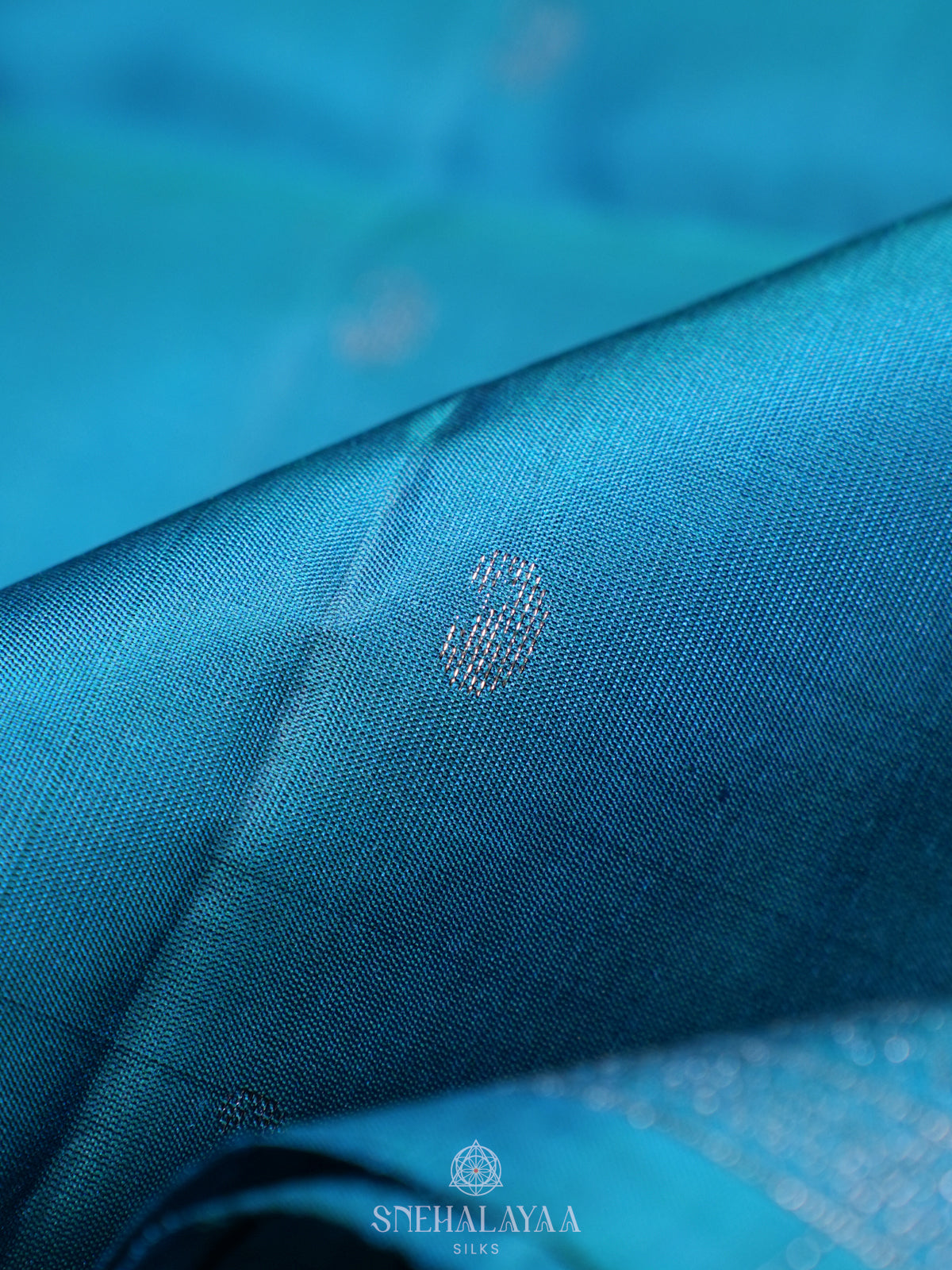 Peacock Blue Soft Silk Saree