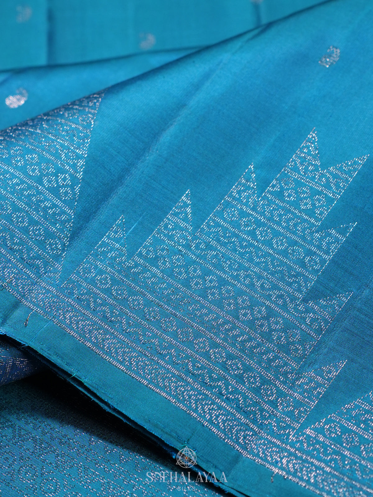 Peacock Blue Soft Silk Saree