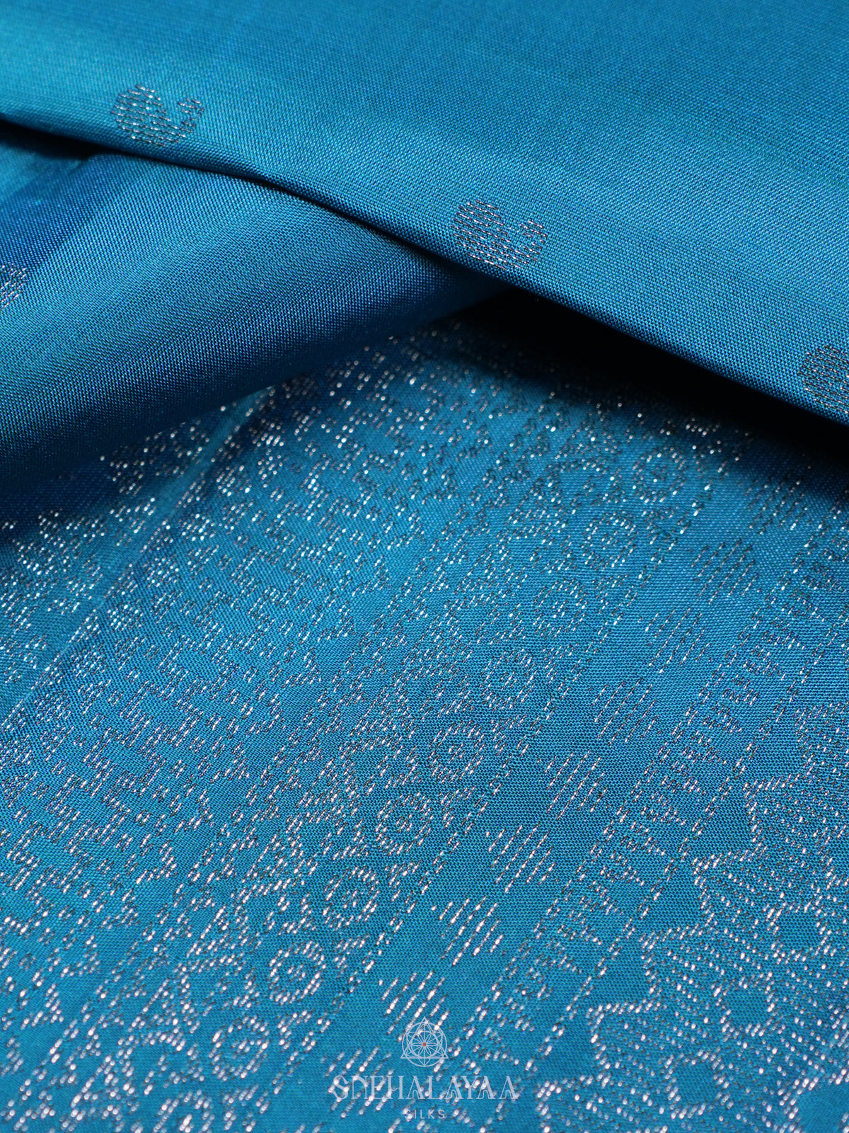 Peacock Blue Soft Silk Saree