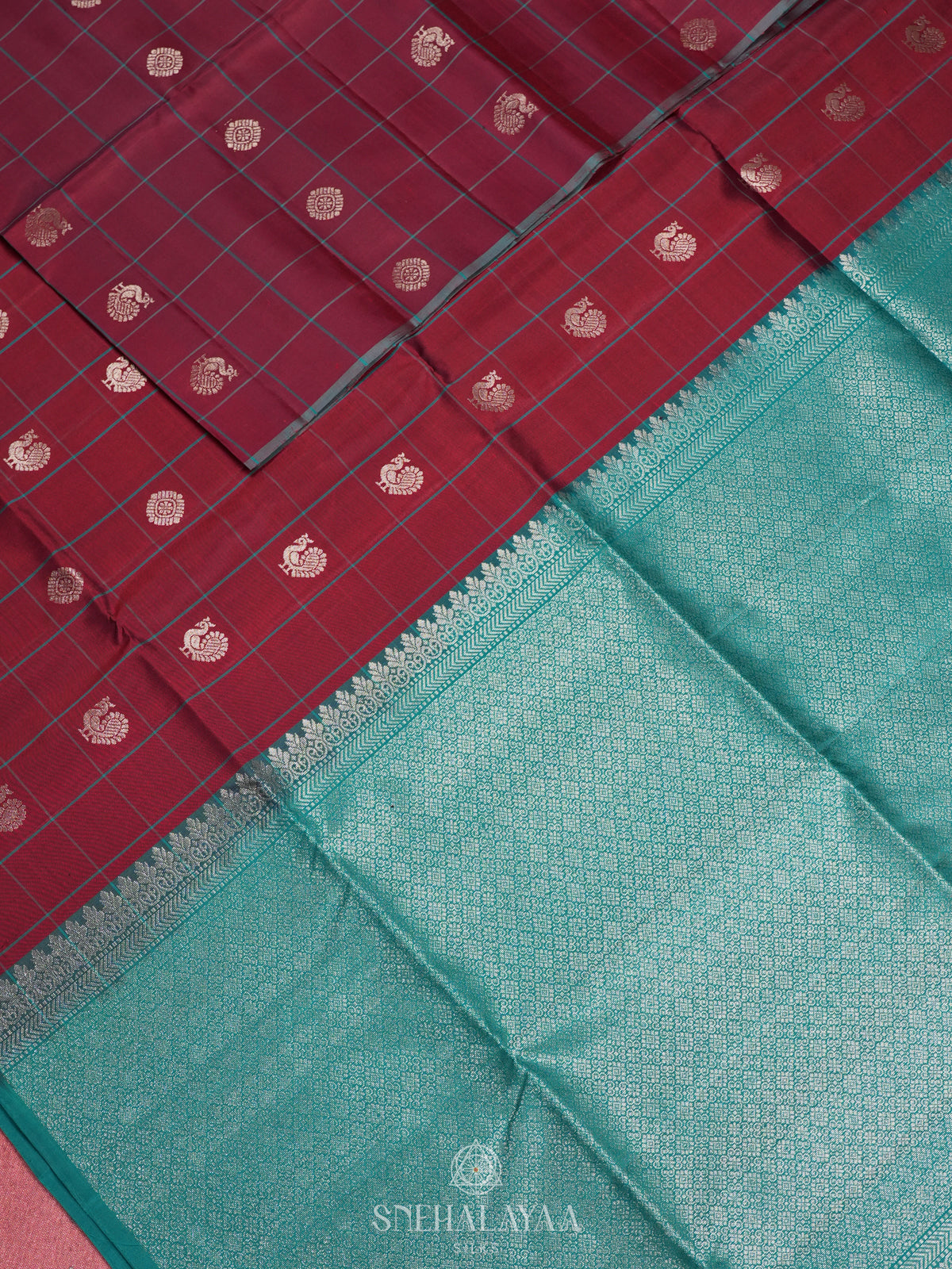 Maroon Soft Silk Saree