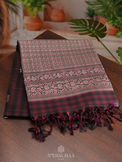 Burgundy Soft Silk Saree