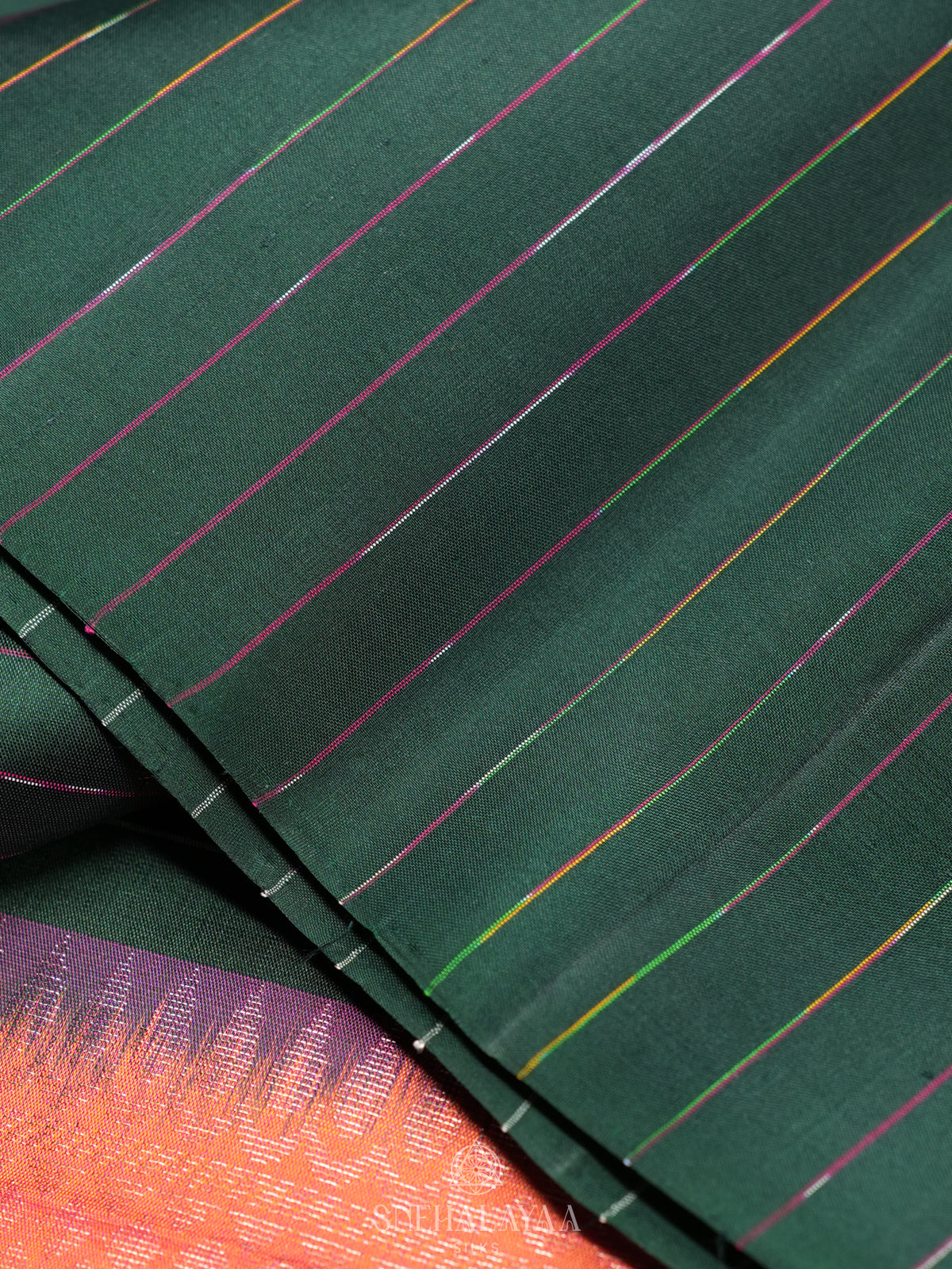 Forest Green Soft Silk Saree