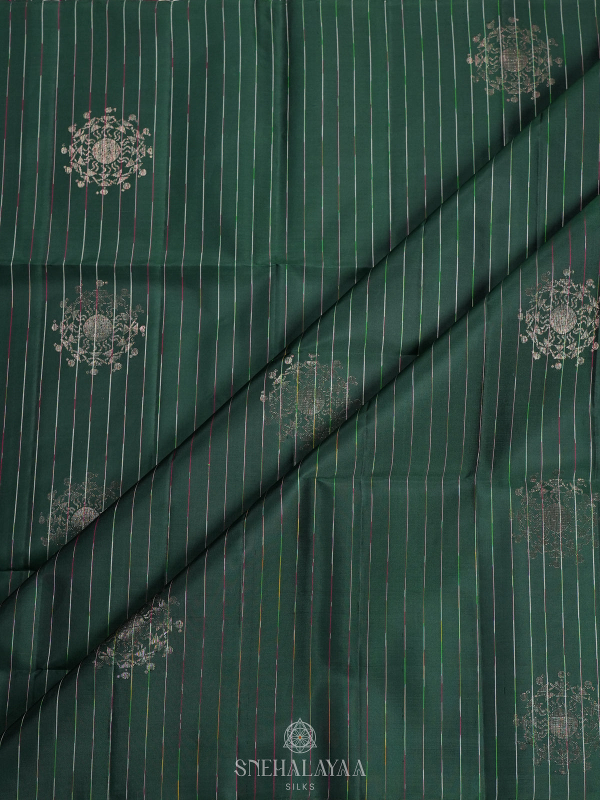 Forest Green Soft Silk Saree