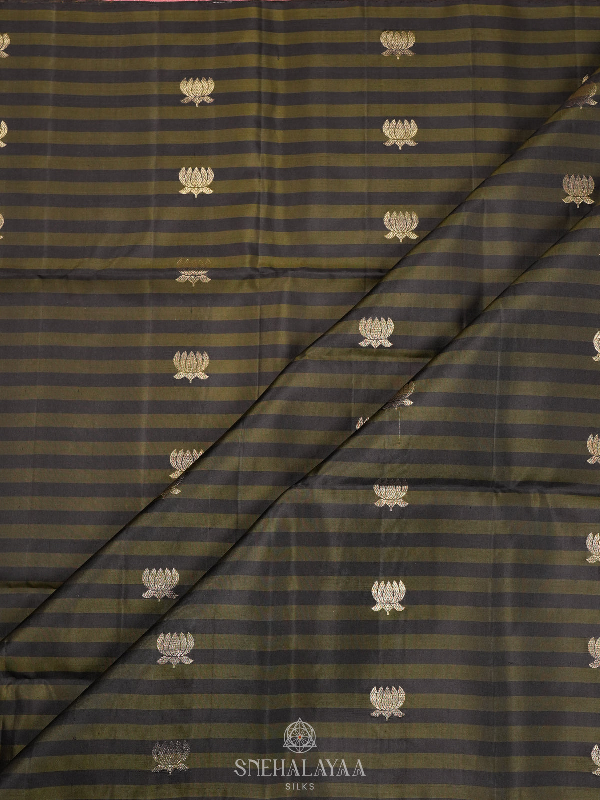Olive Green Soft Silk Saree