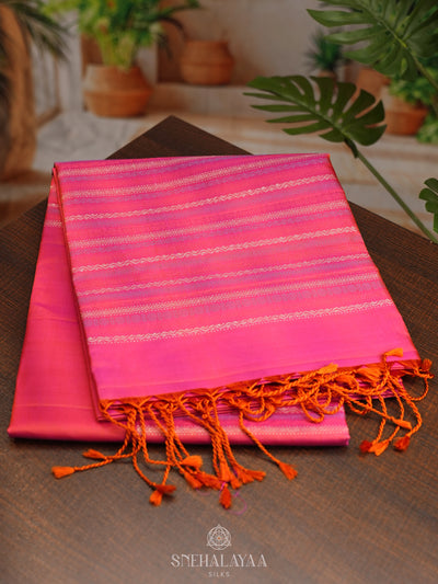 Pink Soft Silk Saree
