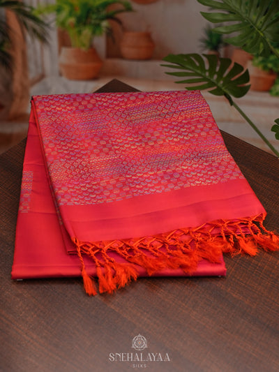 Ruby Red Soft Silk Saree