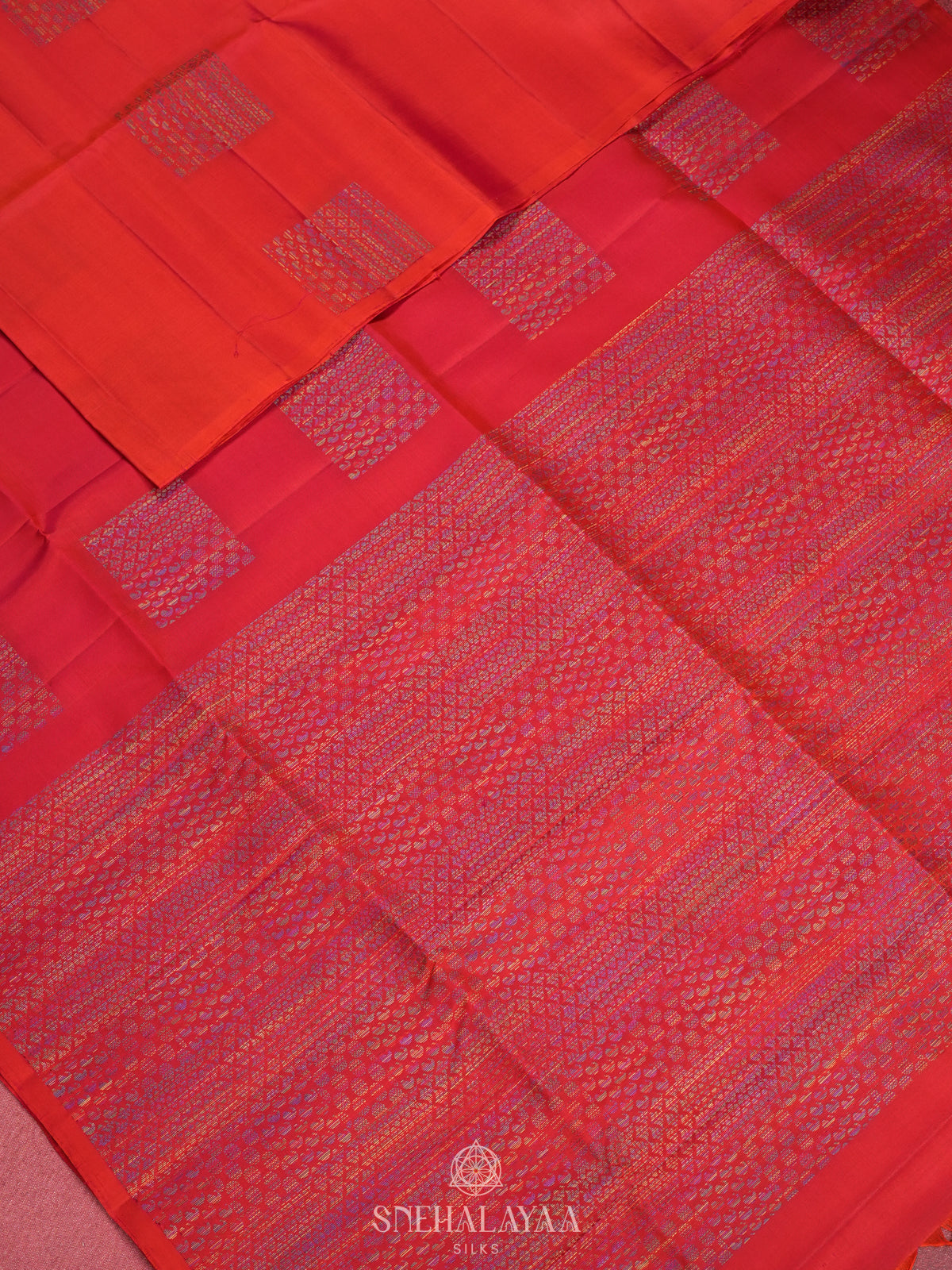 Ruby Red Soft Silk Saree