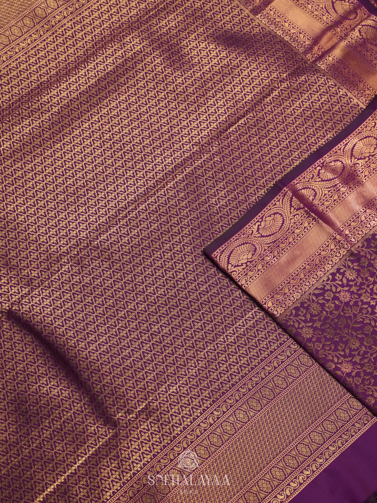 Purple Art Silk Saree