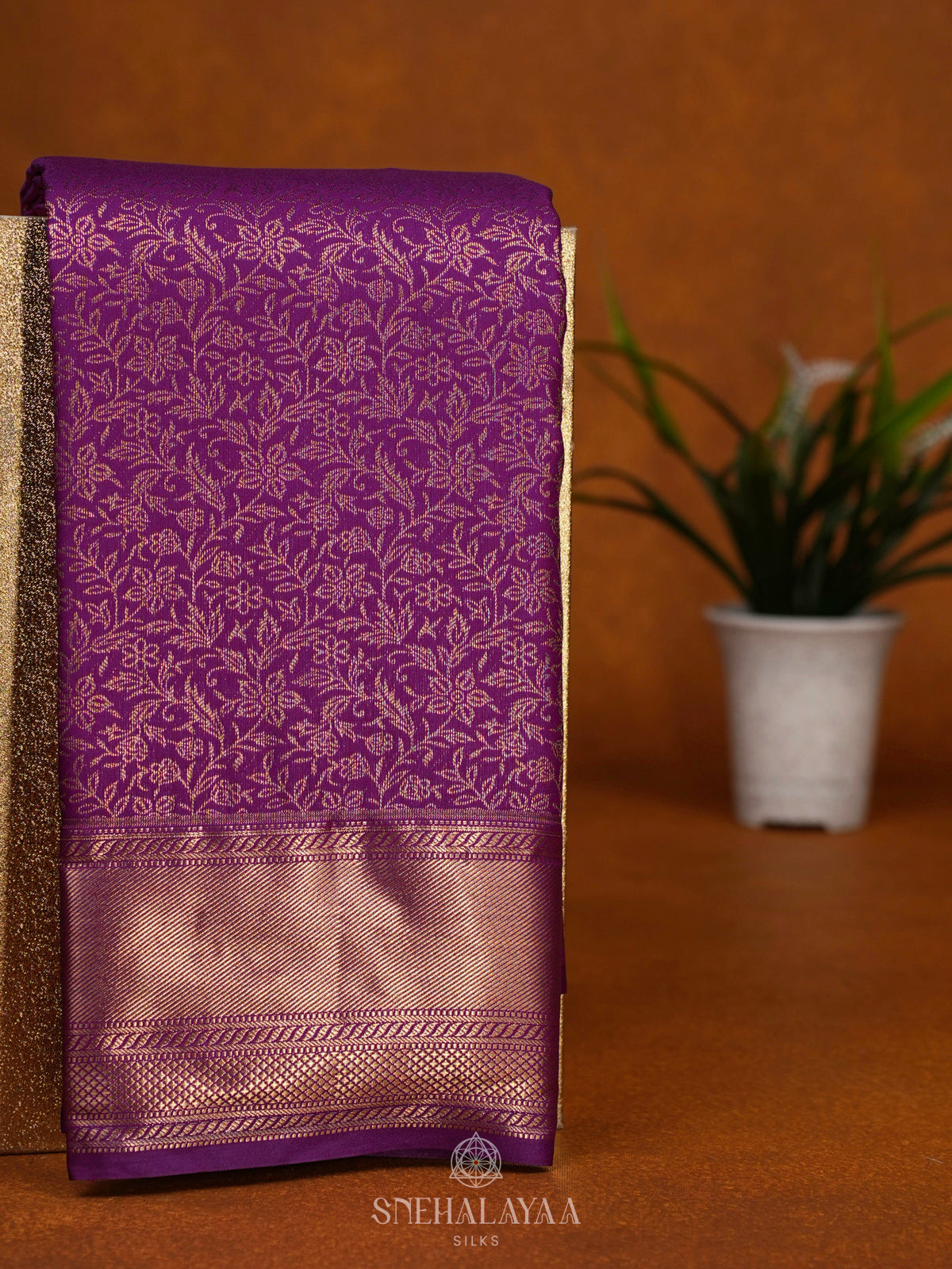 Purple Art Silk Saree
