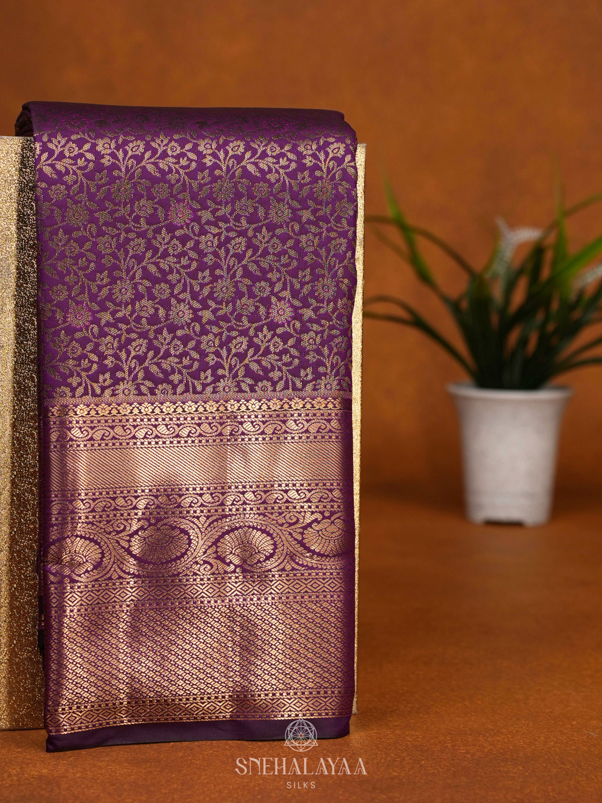 Purple Art Silk Saree