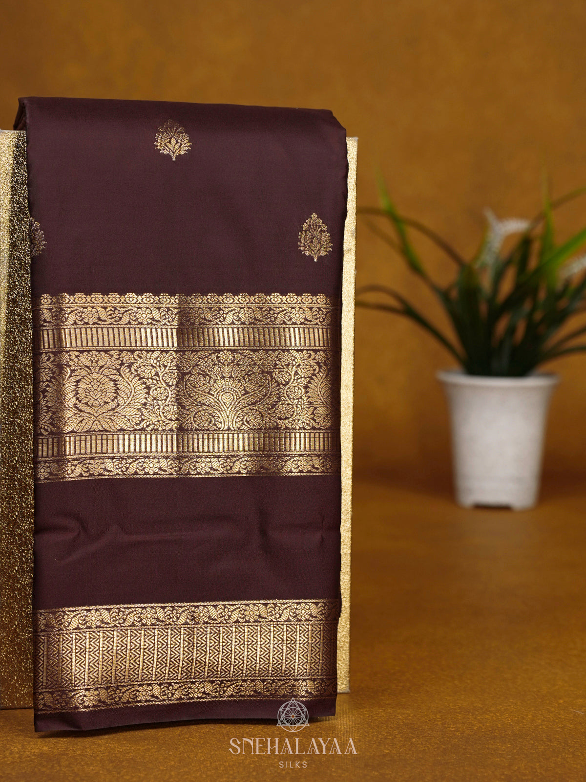 Coffee Brown Art Silk Saree