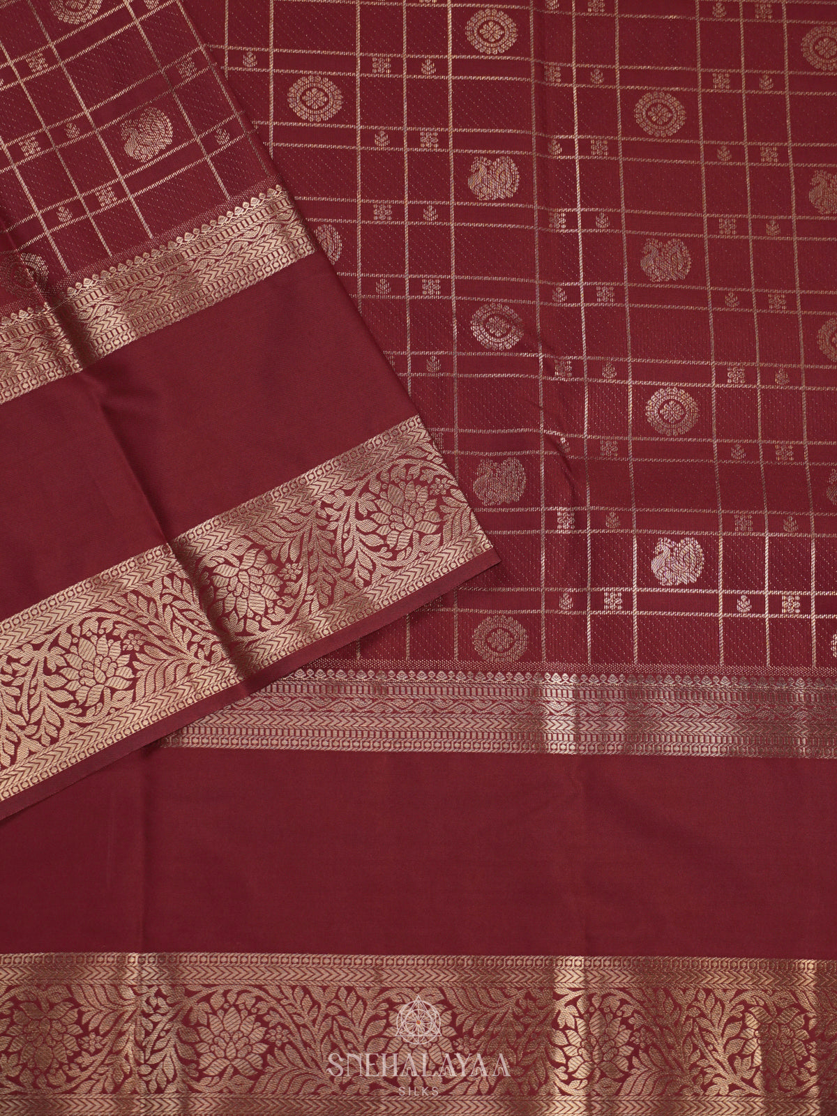 Maroon Art Silk Saree