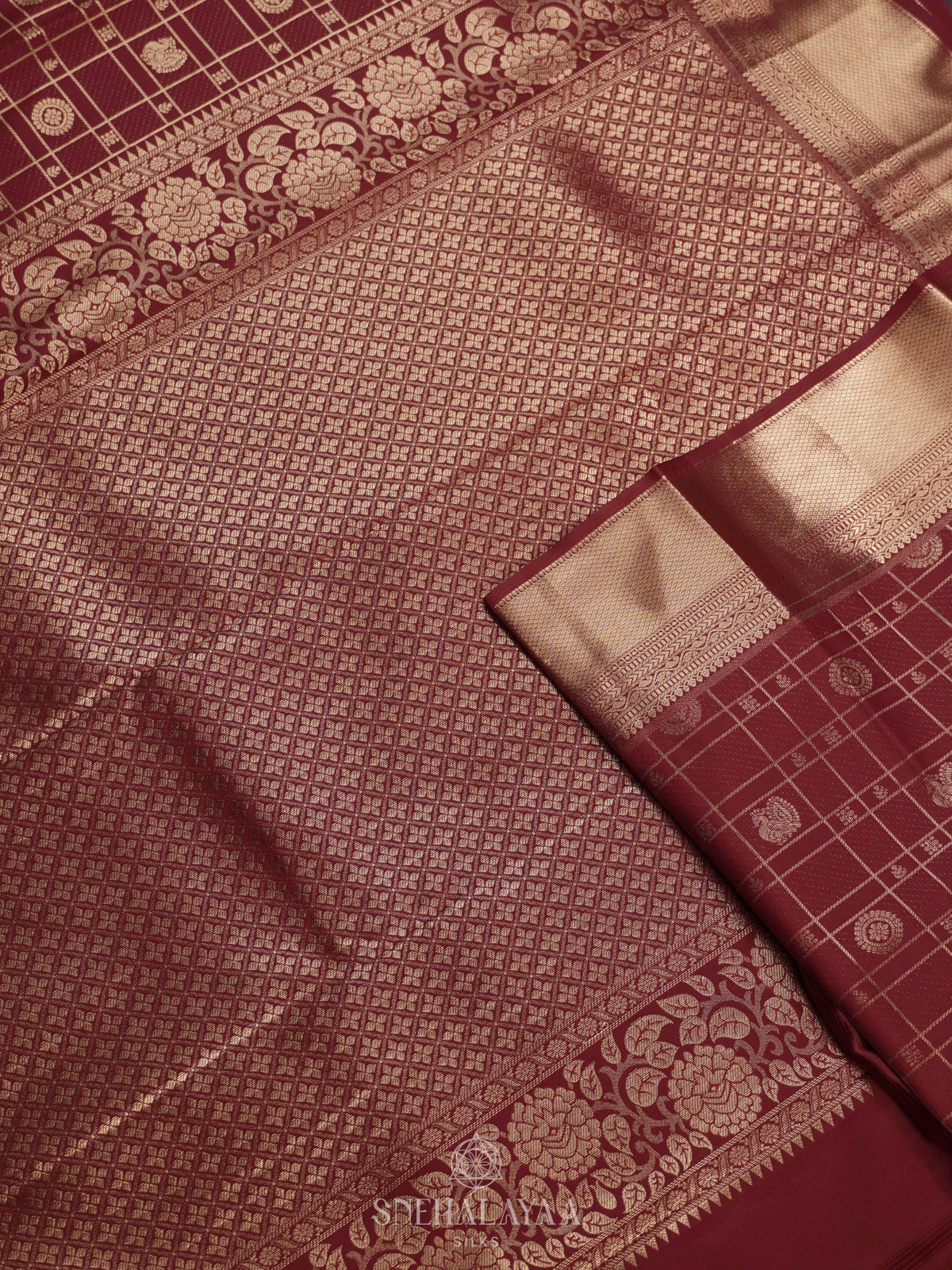 Maroon Art Silk Saree