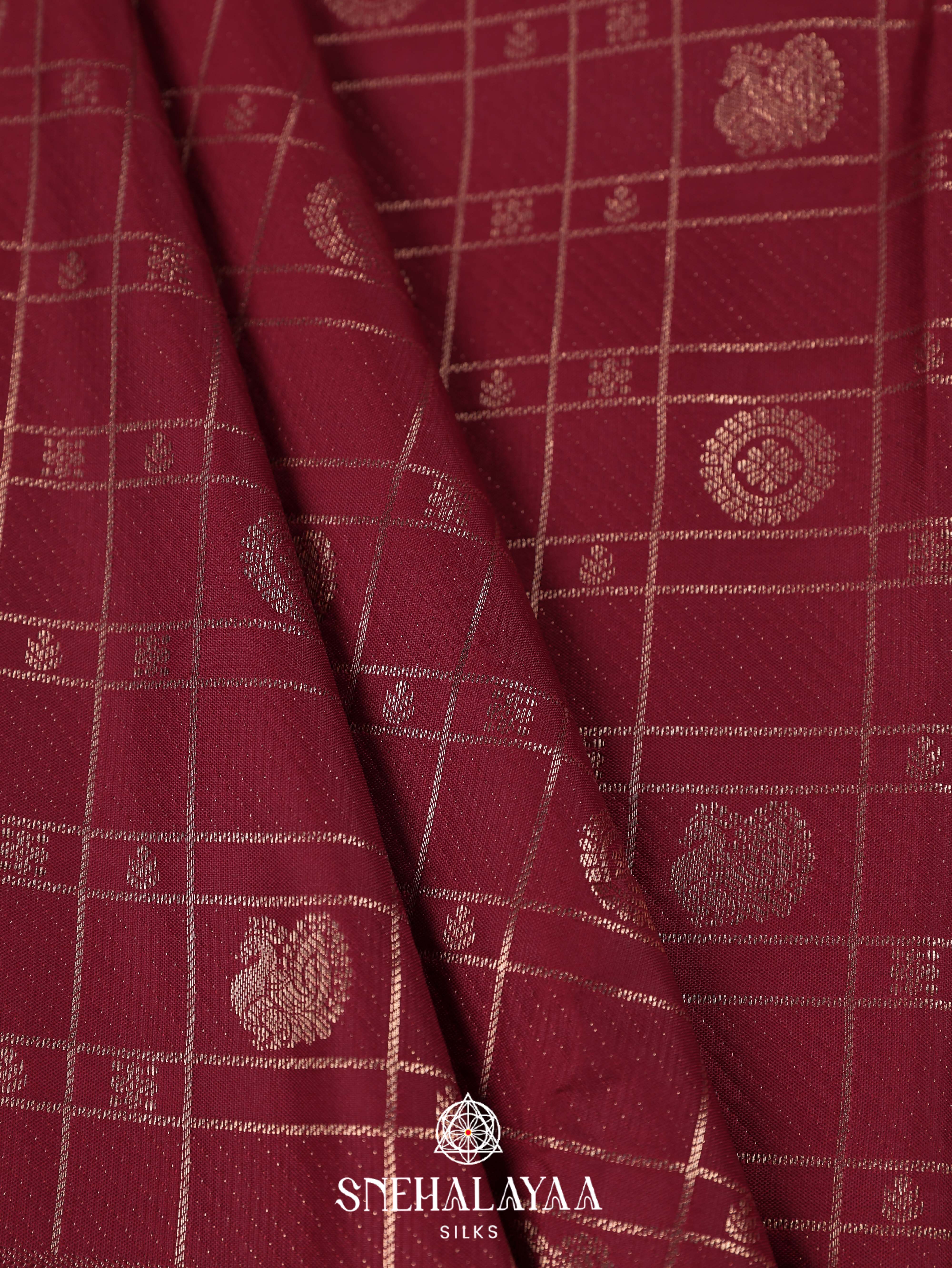 Maroon Art Silk Saree