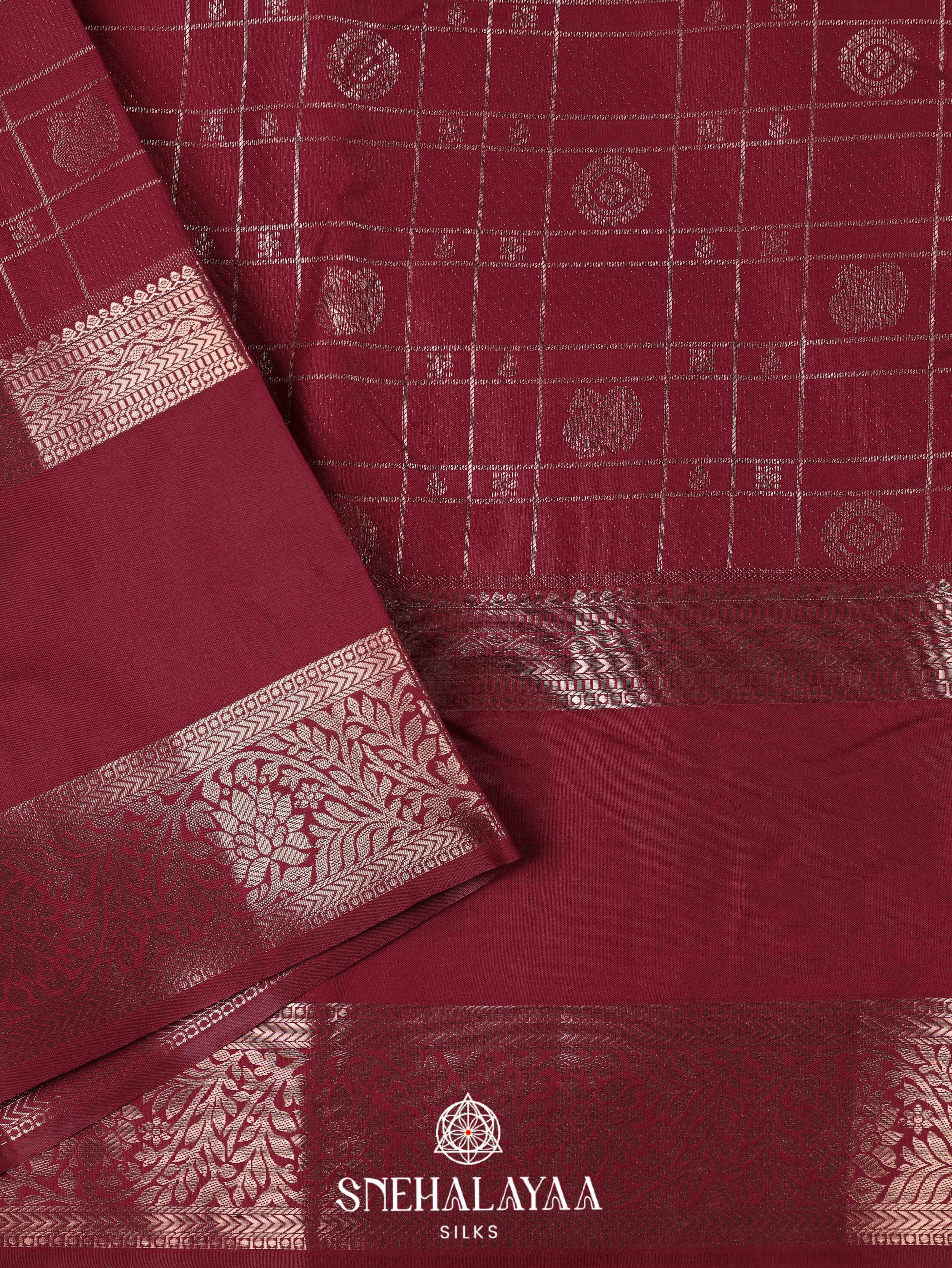 Maroon Art Silk Saree