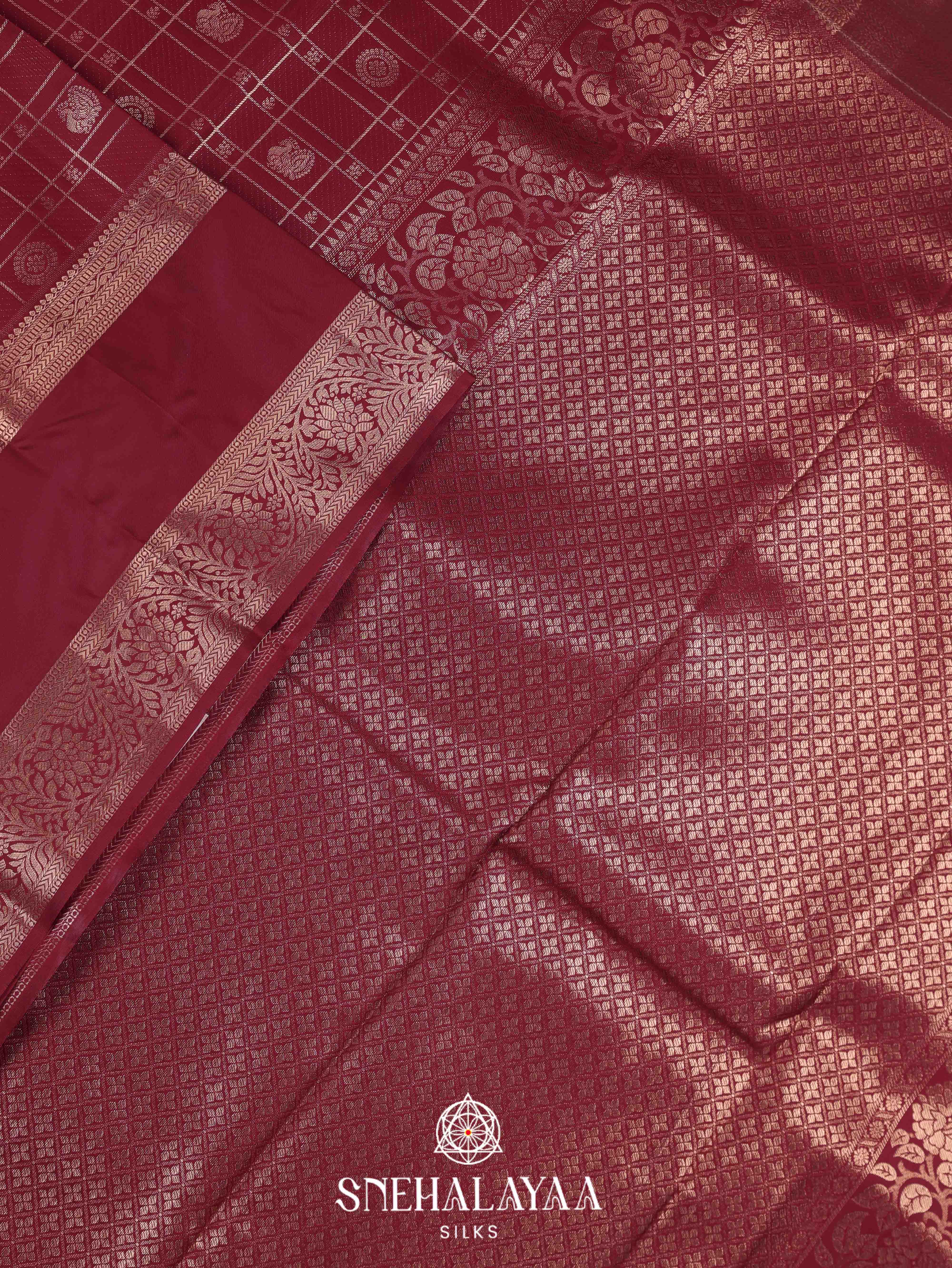 Maroon Art Silk Saree