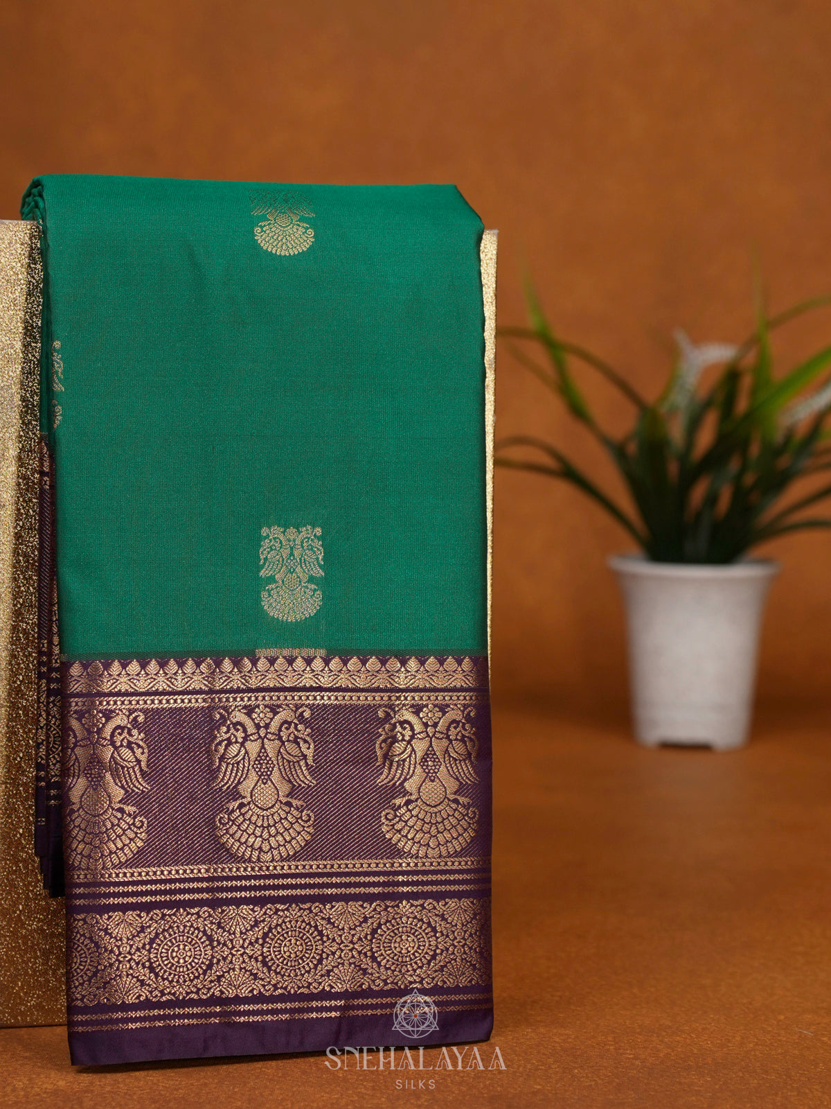 Teal Green Art Silk Saree