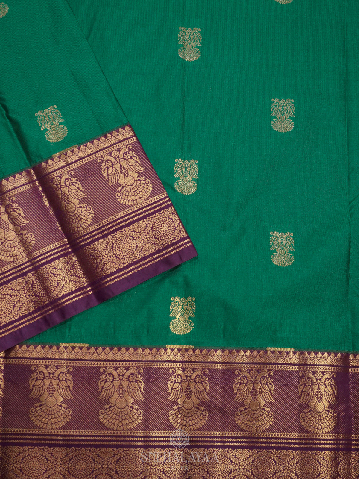 Teal Green Art Silk Saree