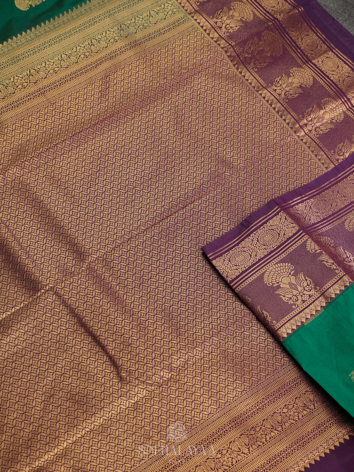 Teal Green Art Silk Saree