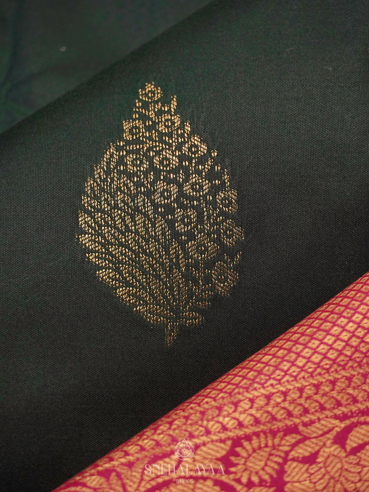 Forest Green Art Silk Saree