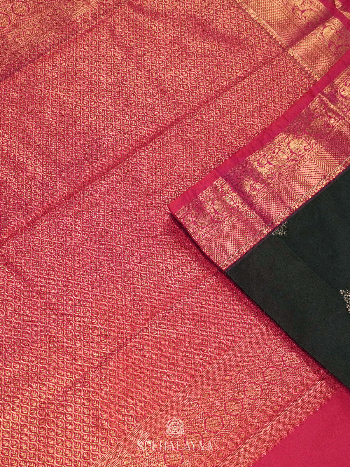 Forest Green Art Silk Saree