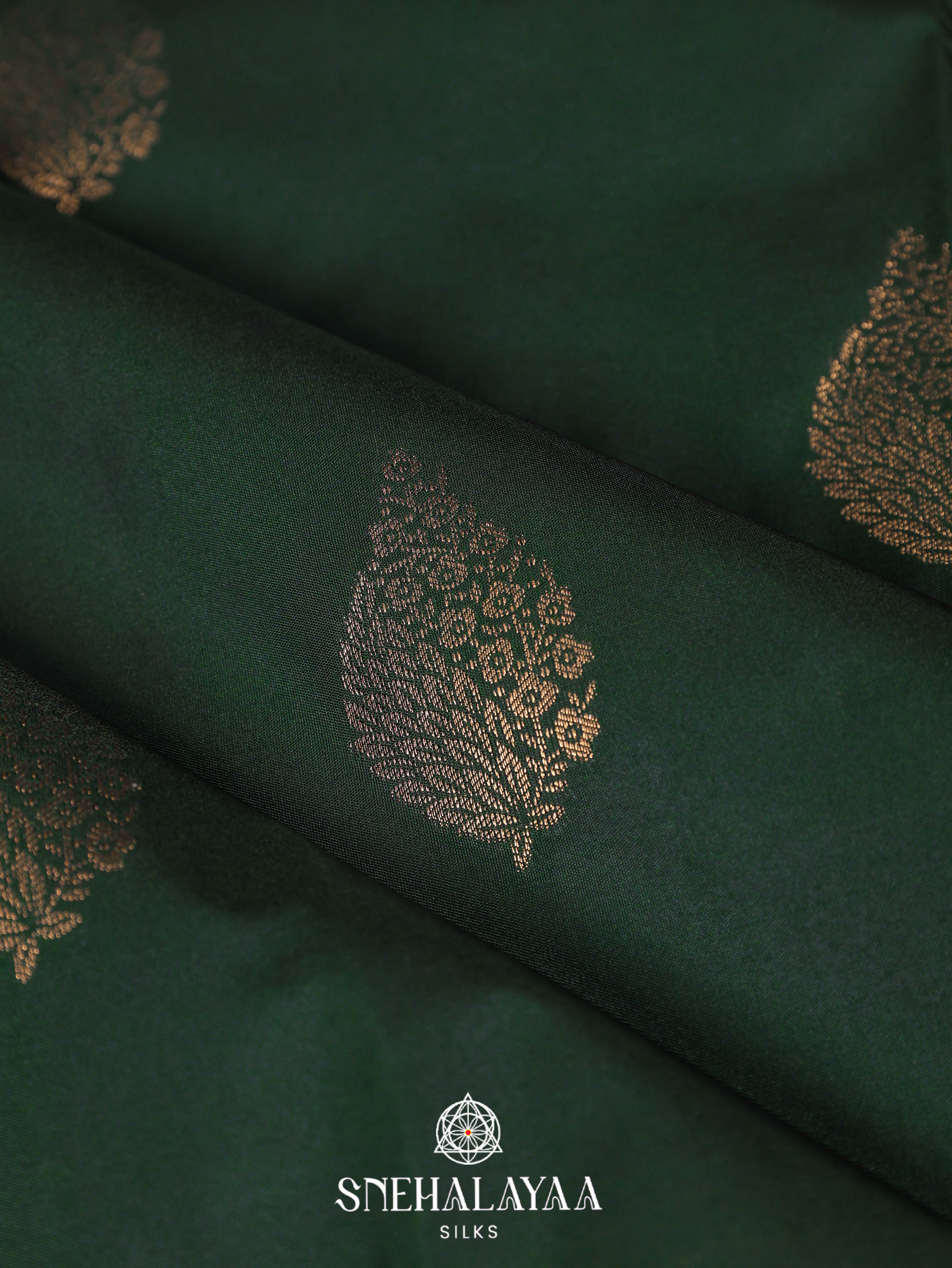 Forest Green Art Silk Saree