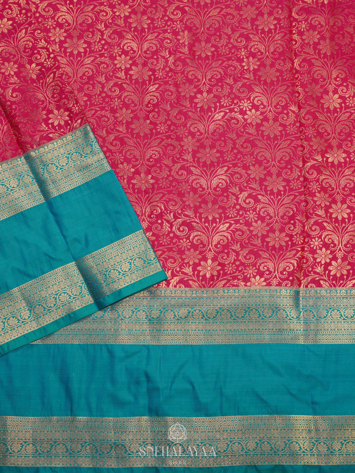 Ruby Red Art Silk Saree