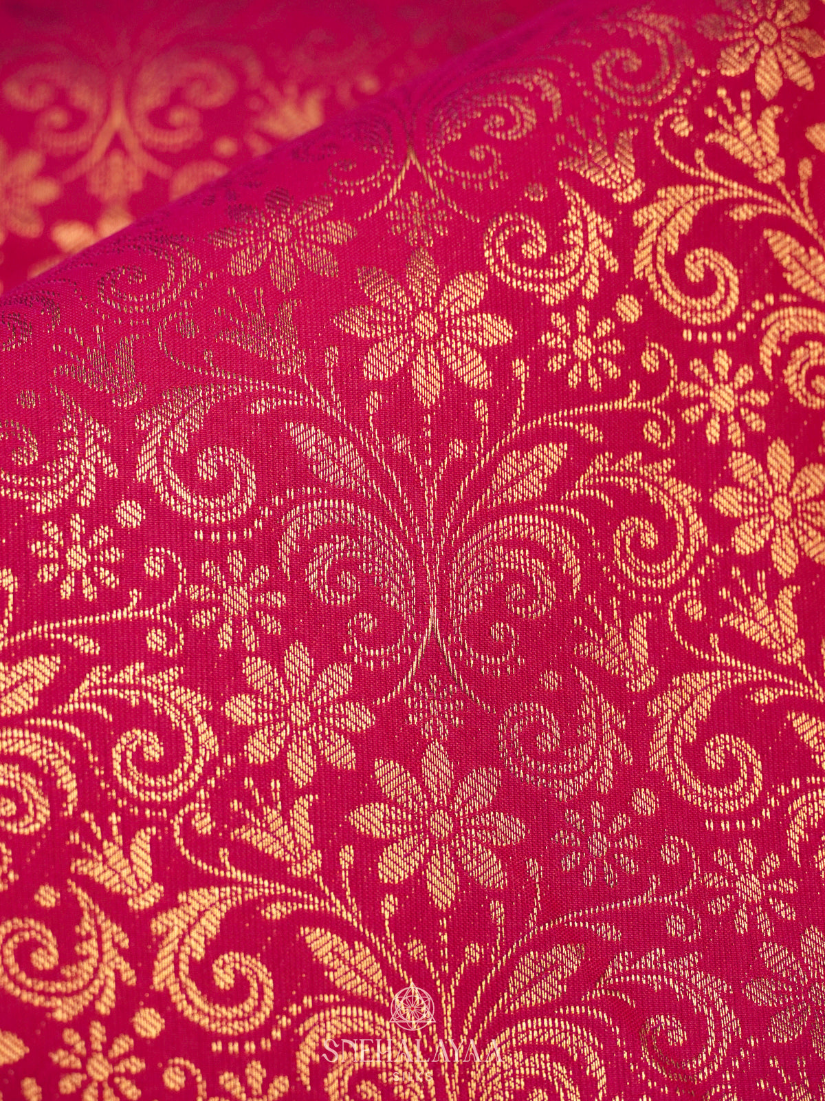 Ruby Red Art Silk Saree