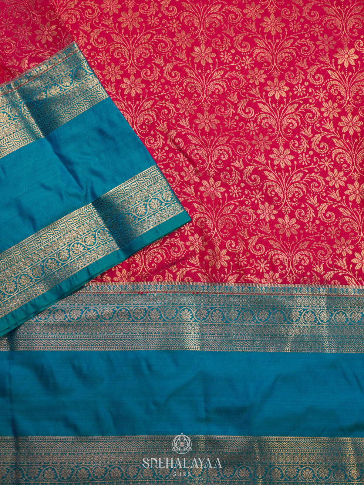 Ruby Red Art Silk Saree