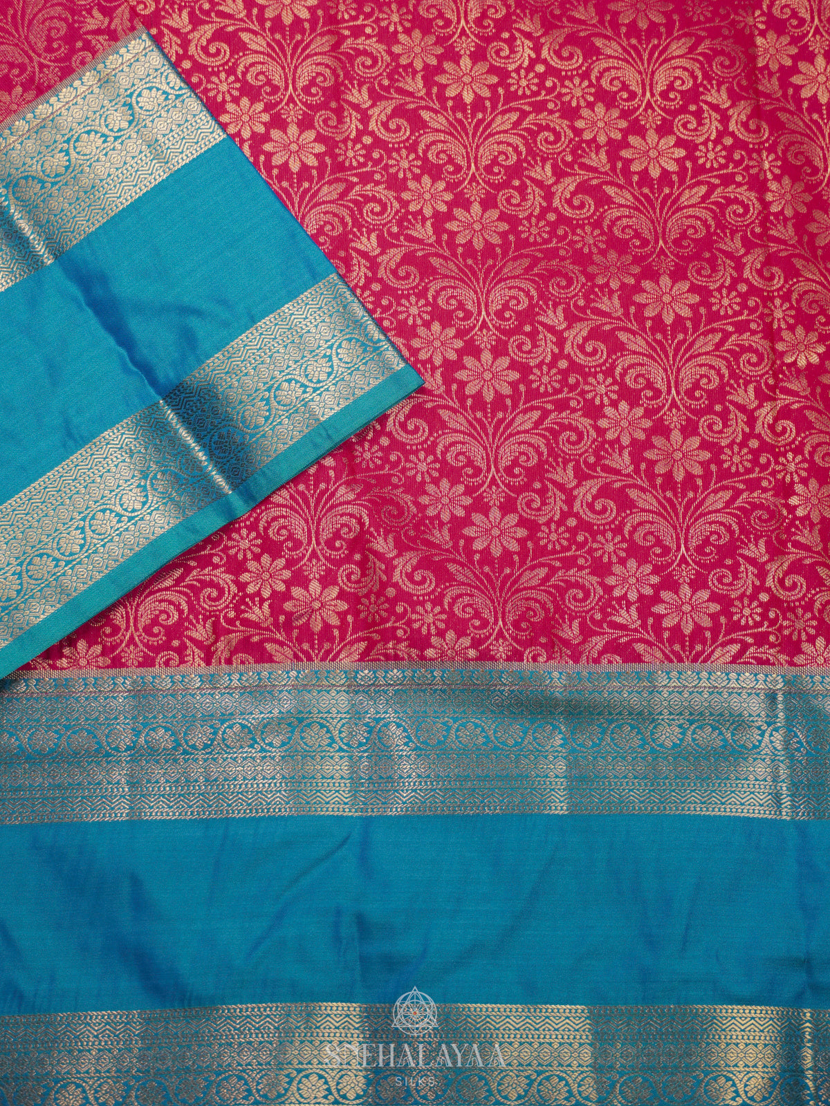 Ruby Red Art Silk Saree