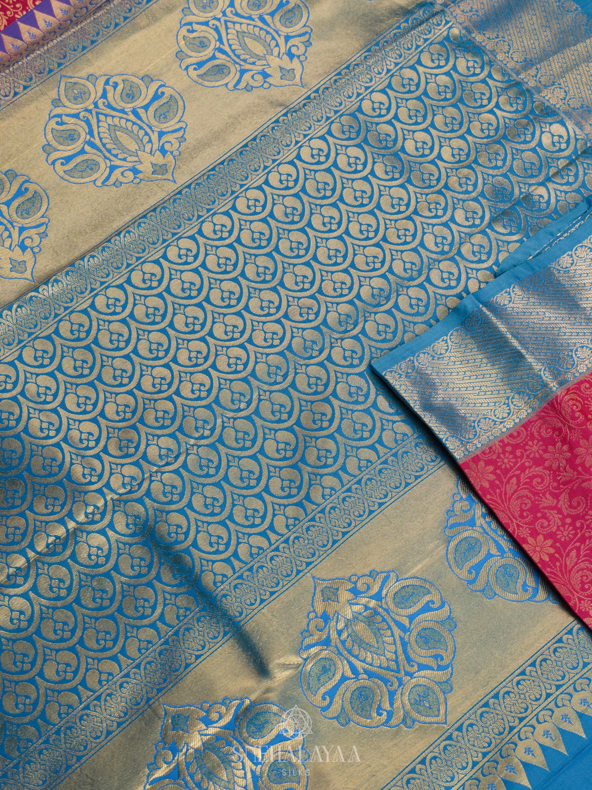 Ruby Red Art Silk Saree