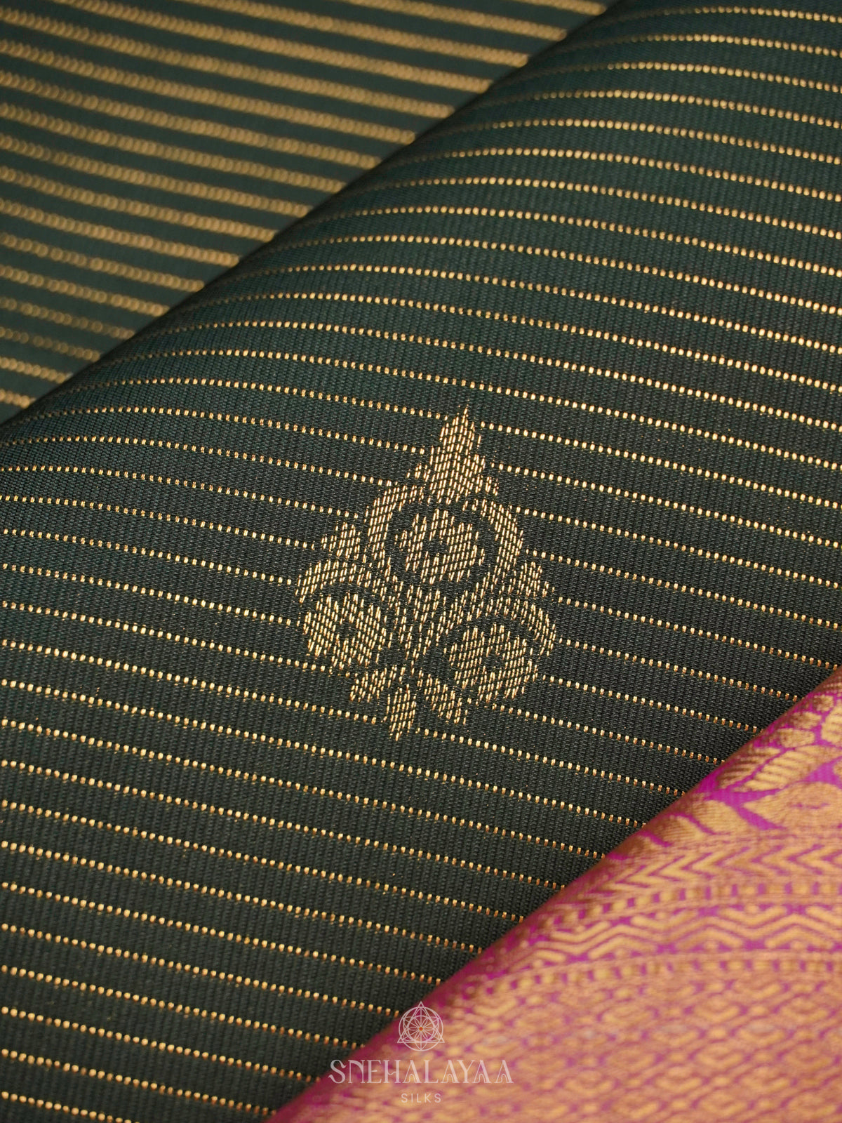 Forest Green Art Silk Saree