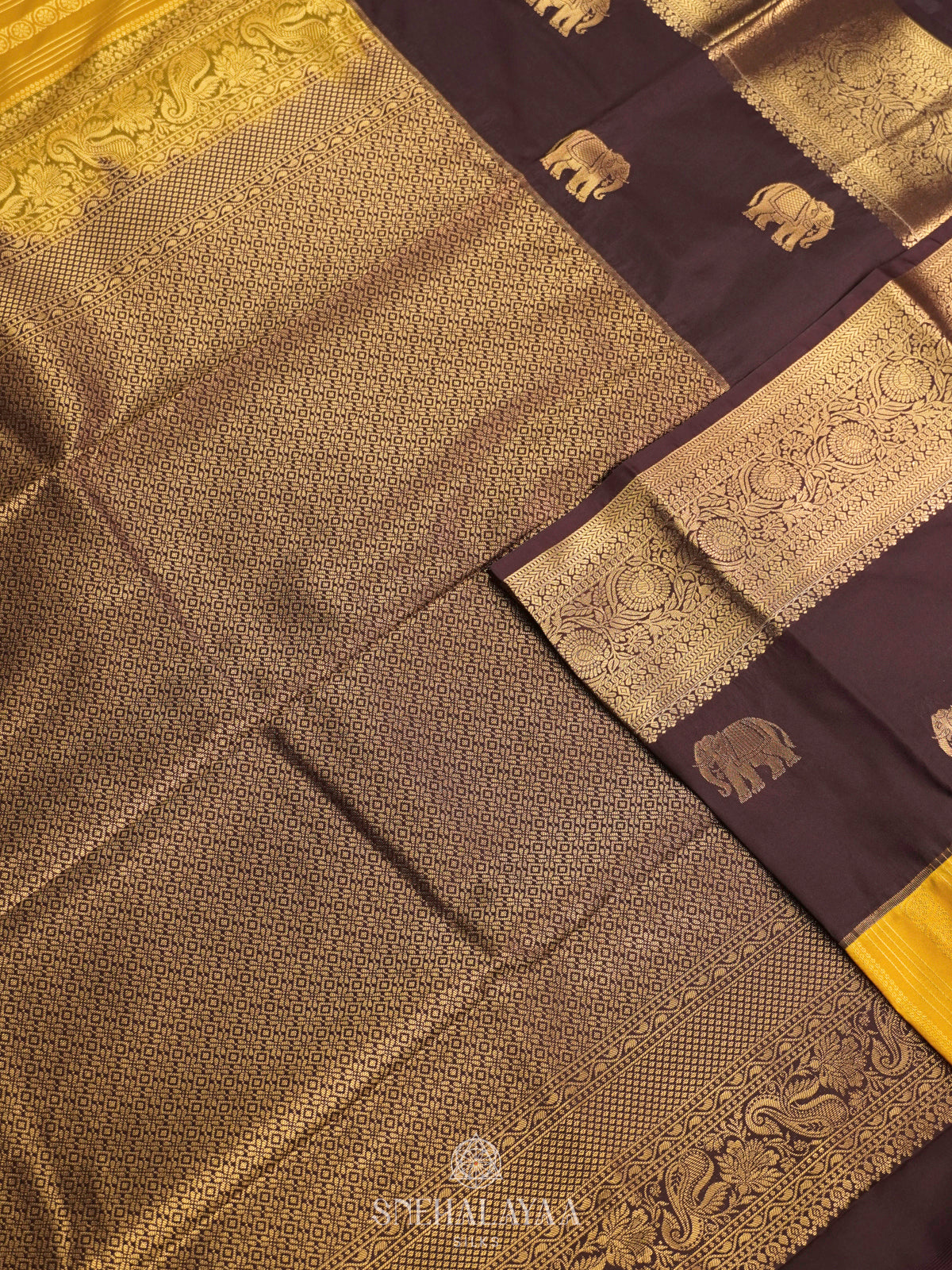 Mango Yellow Art Silk Saree
