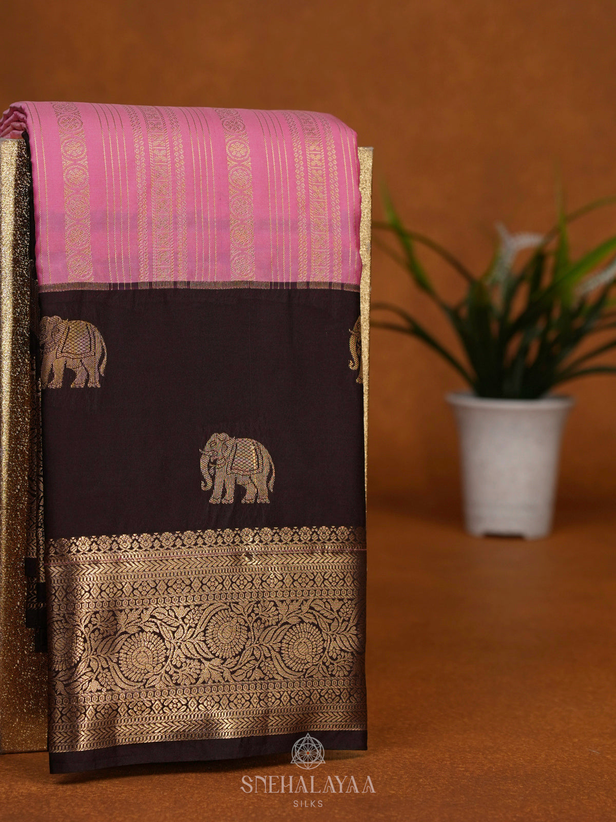 Pink Art Silk Saree