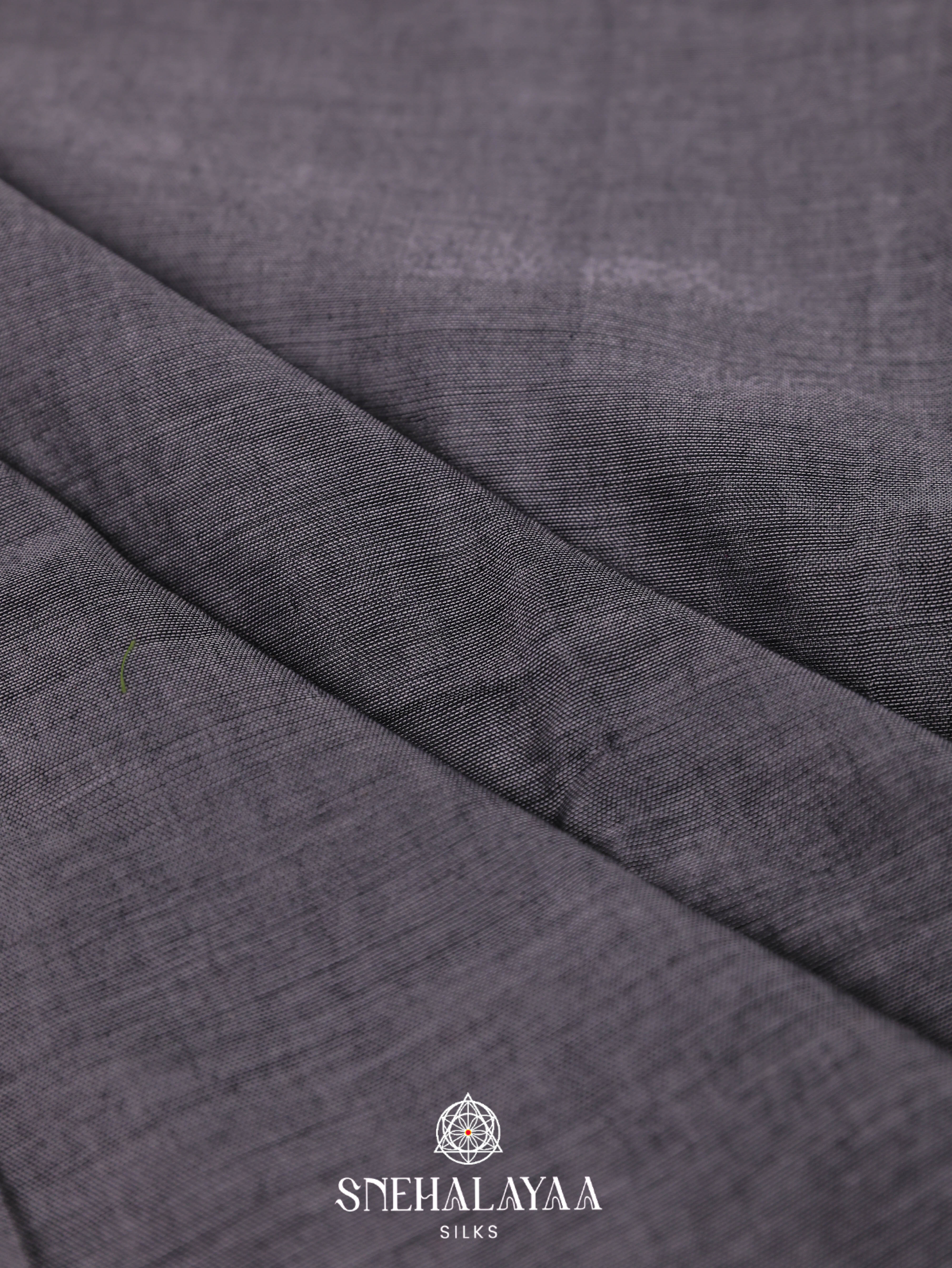Grey Narayanpet Cotton Saree