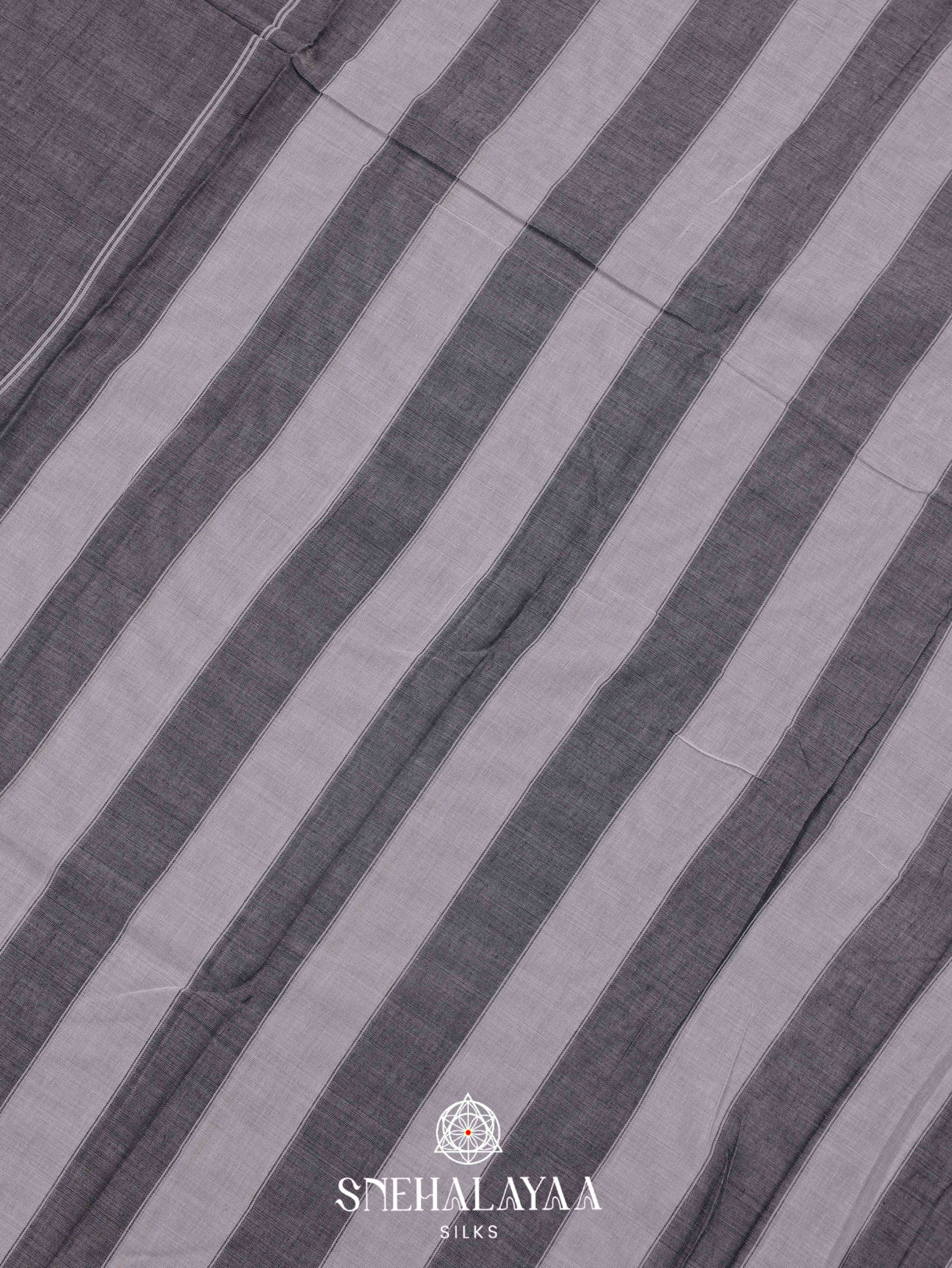 Grey Narayanpet Cotton Saree