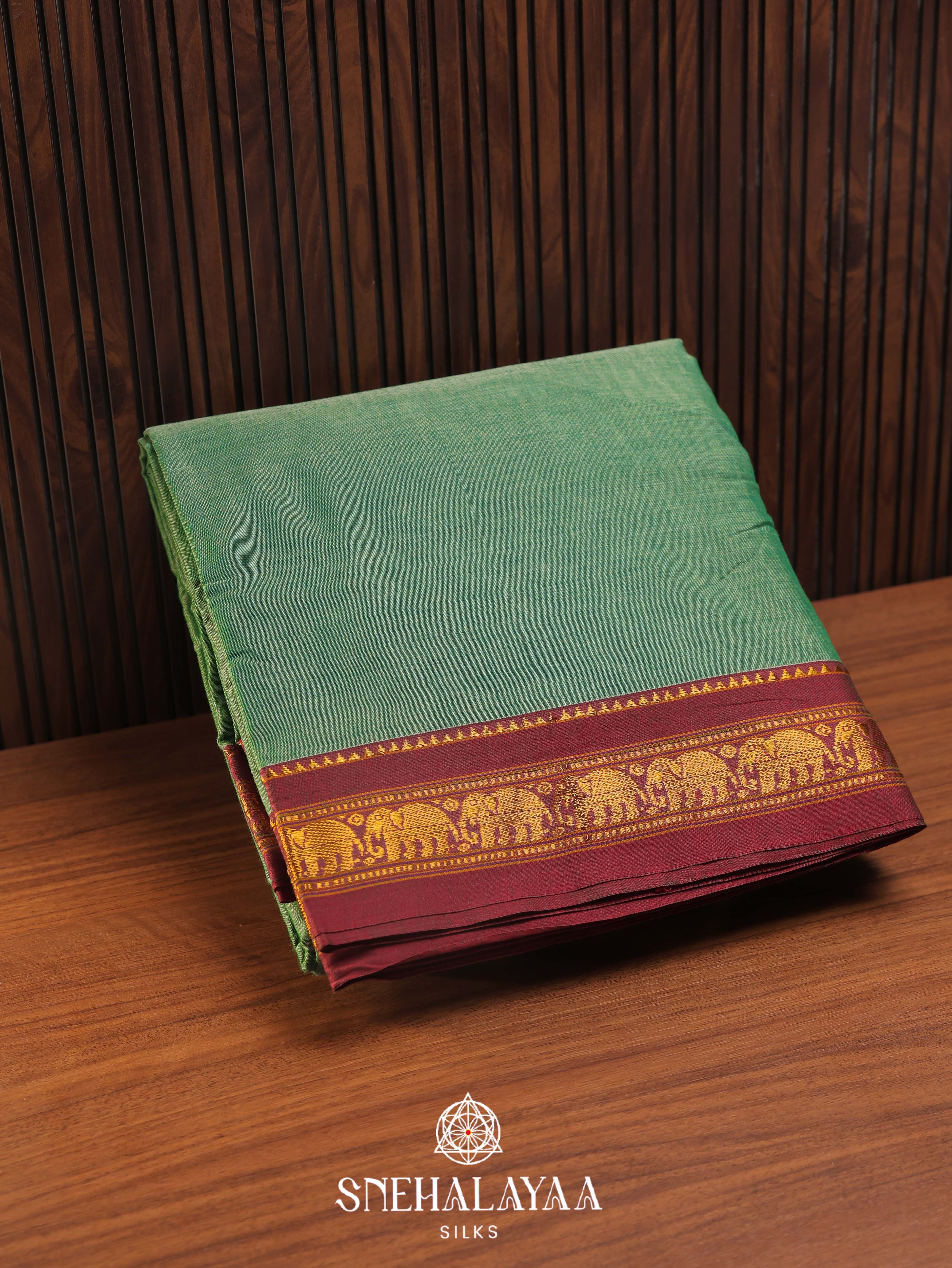 Mint Green Narayanpet Cotton Saree