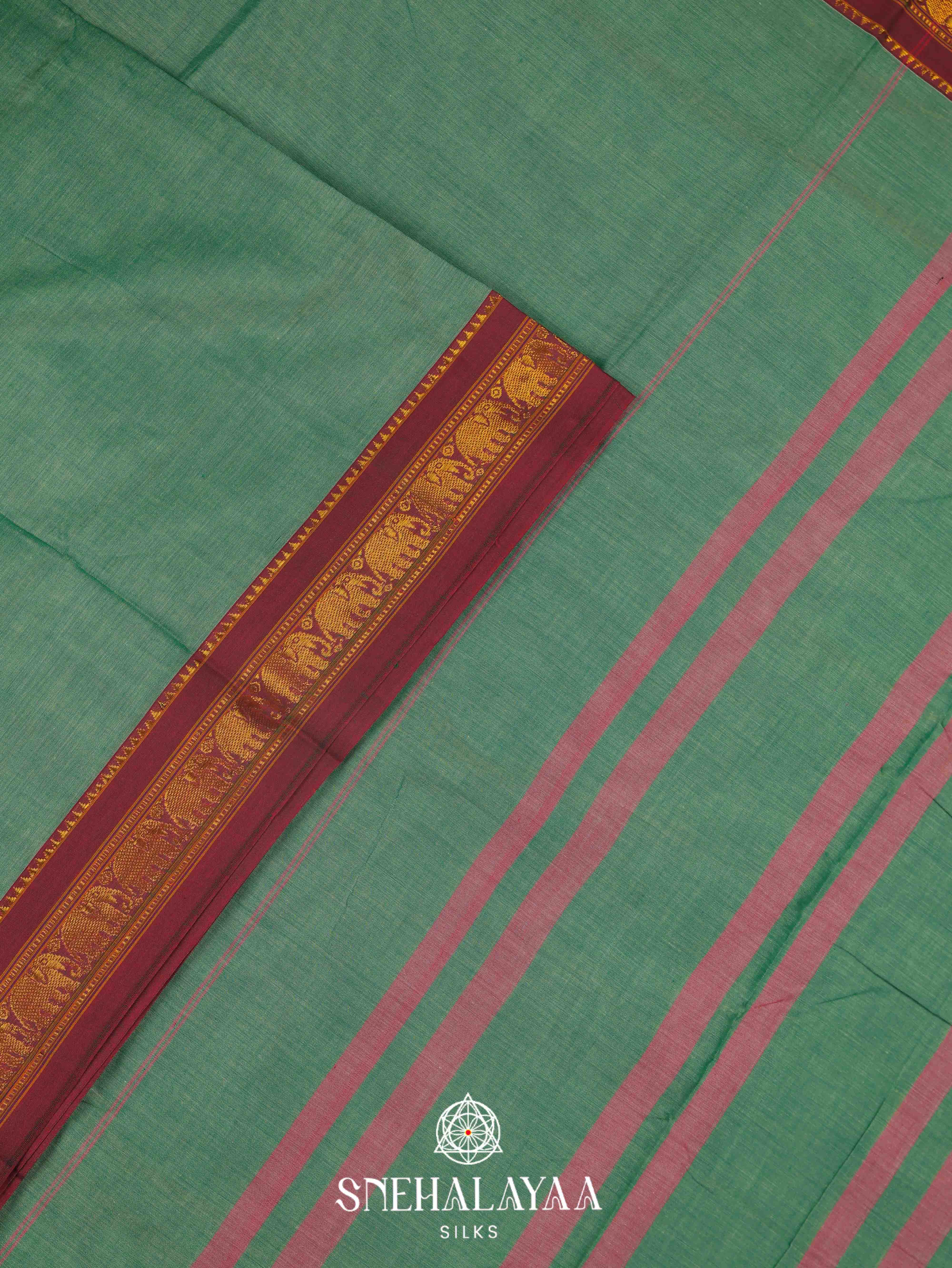 Mint Green Narayanpet Cotton Saree