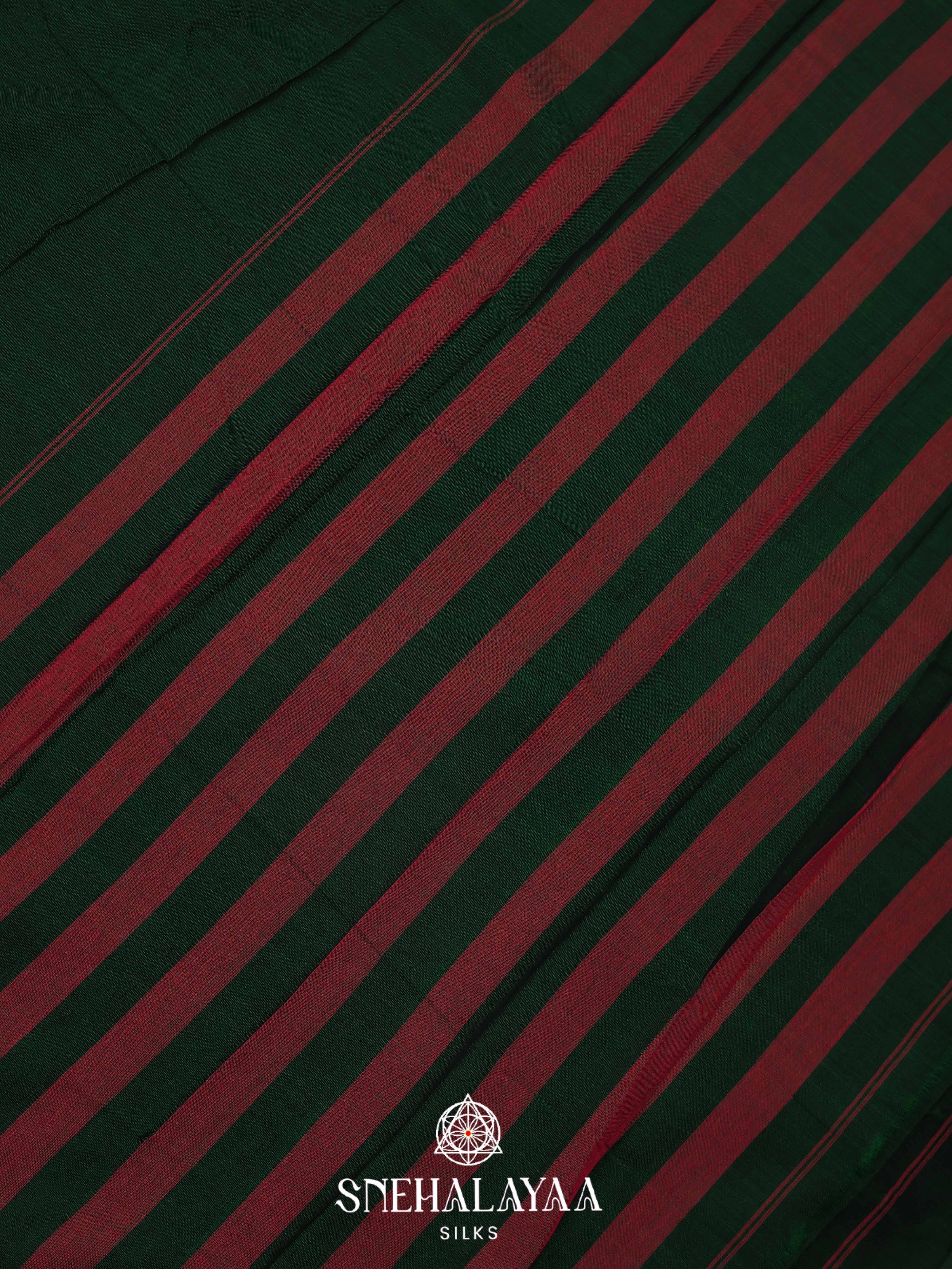 Forest Green Narayanpet Cotton Saree