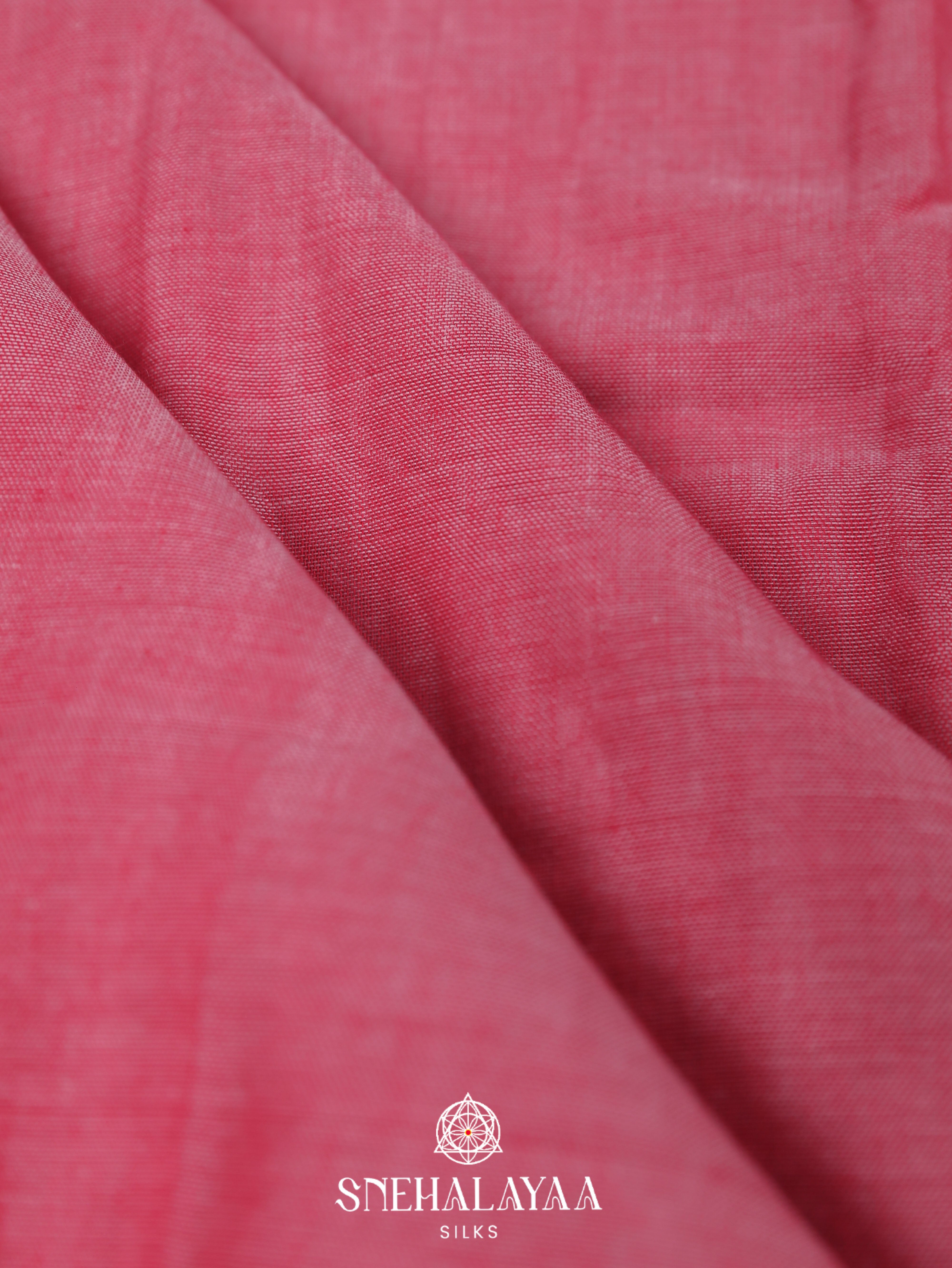 Pink Narayanpet Cotton Saree