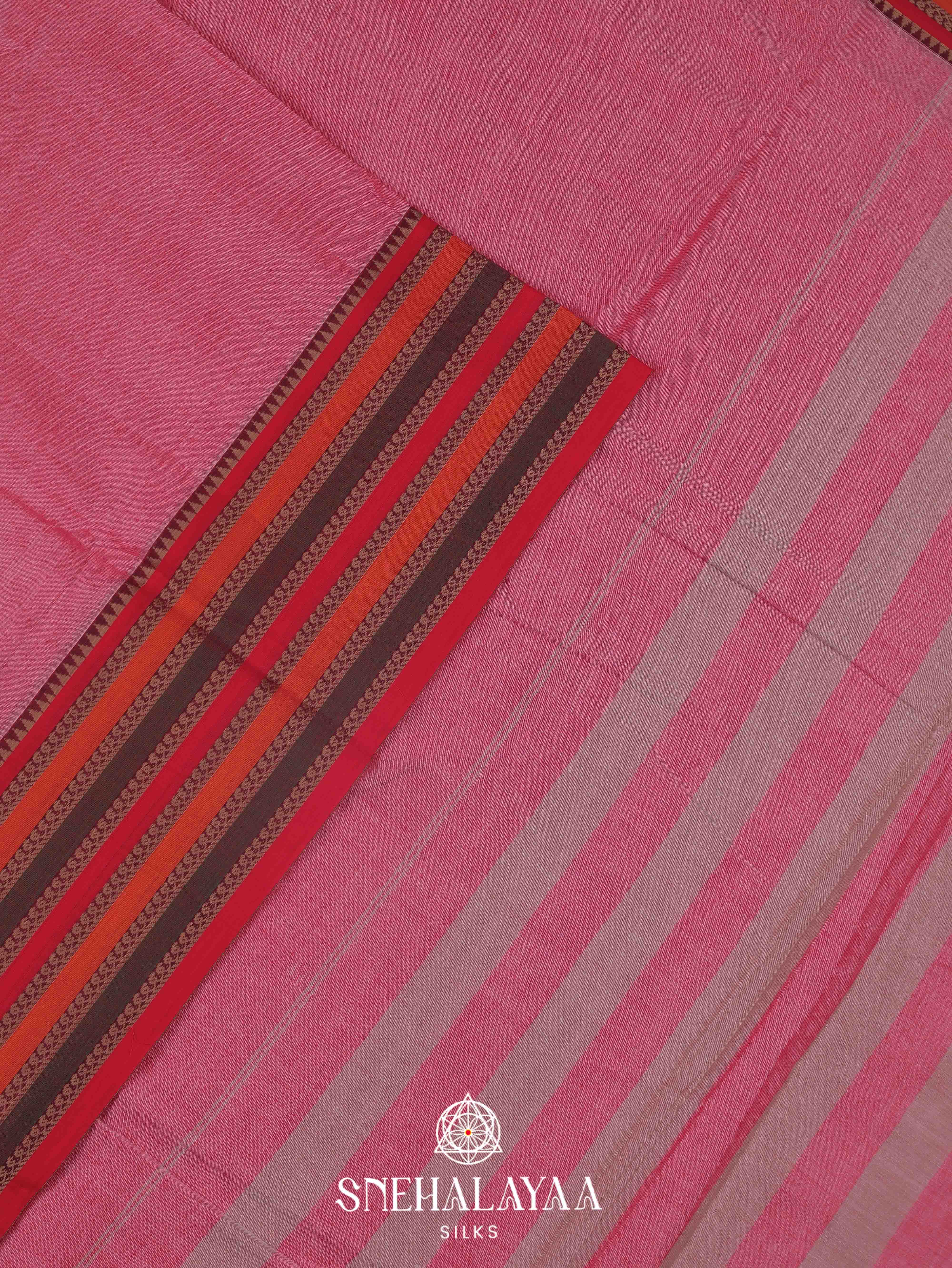 Pink Narayanpet Cotton Saree