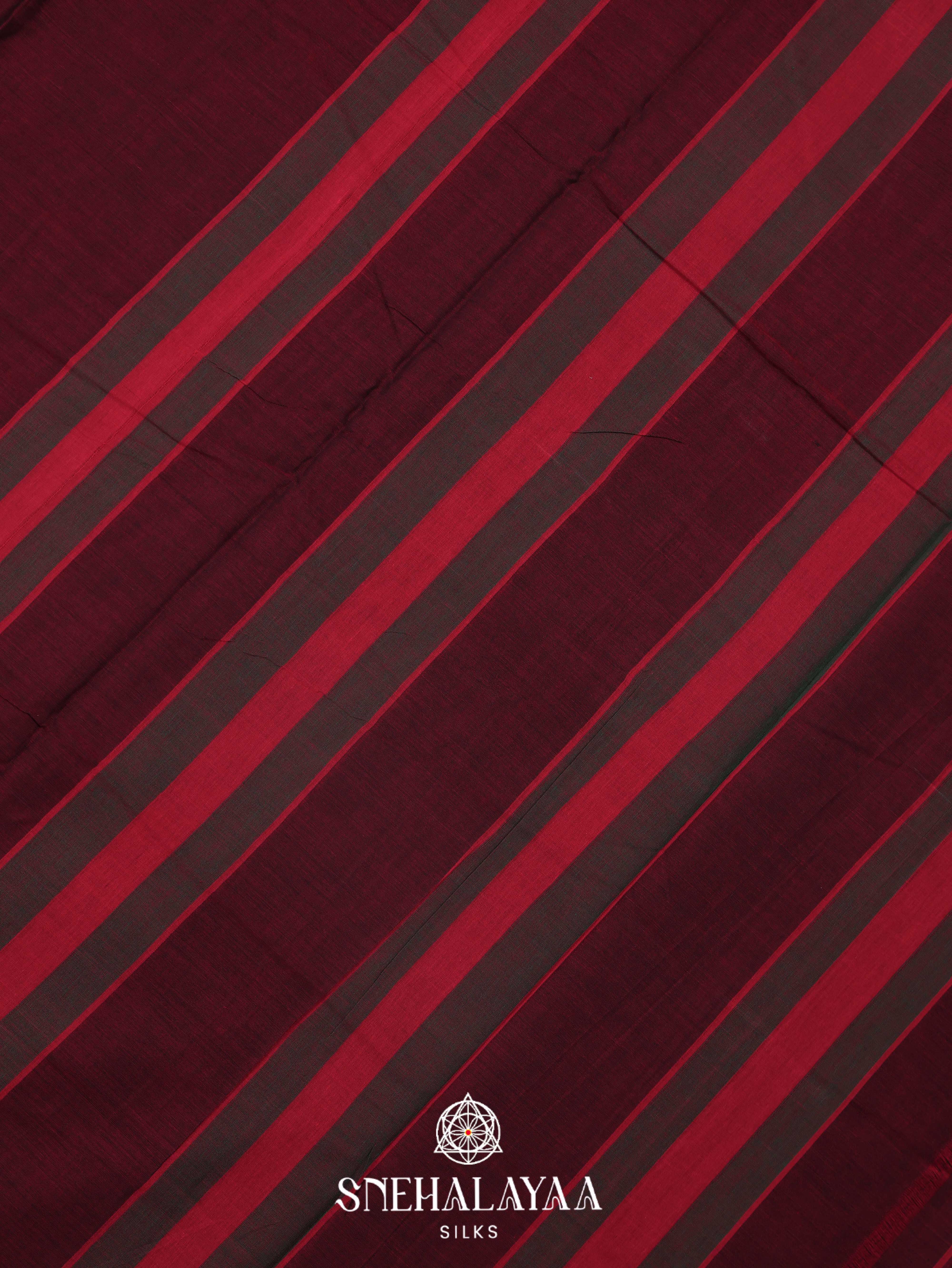 Maroon Narayanpet Cotton Saree