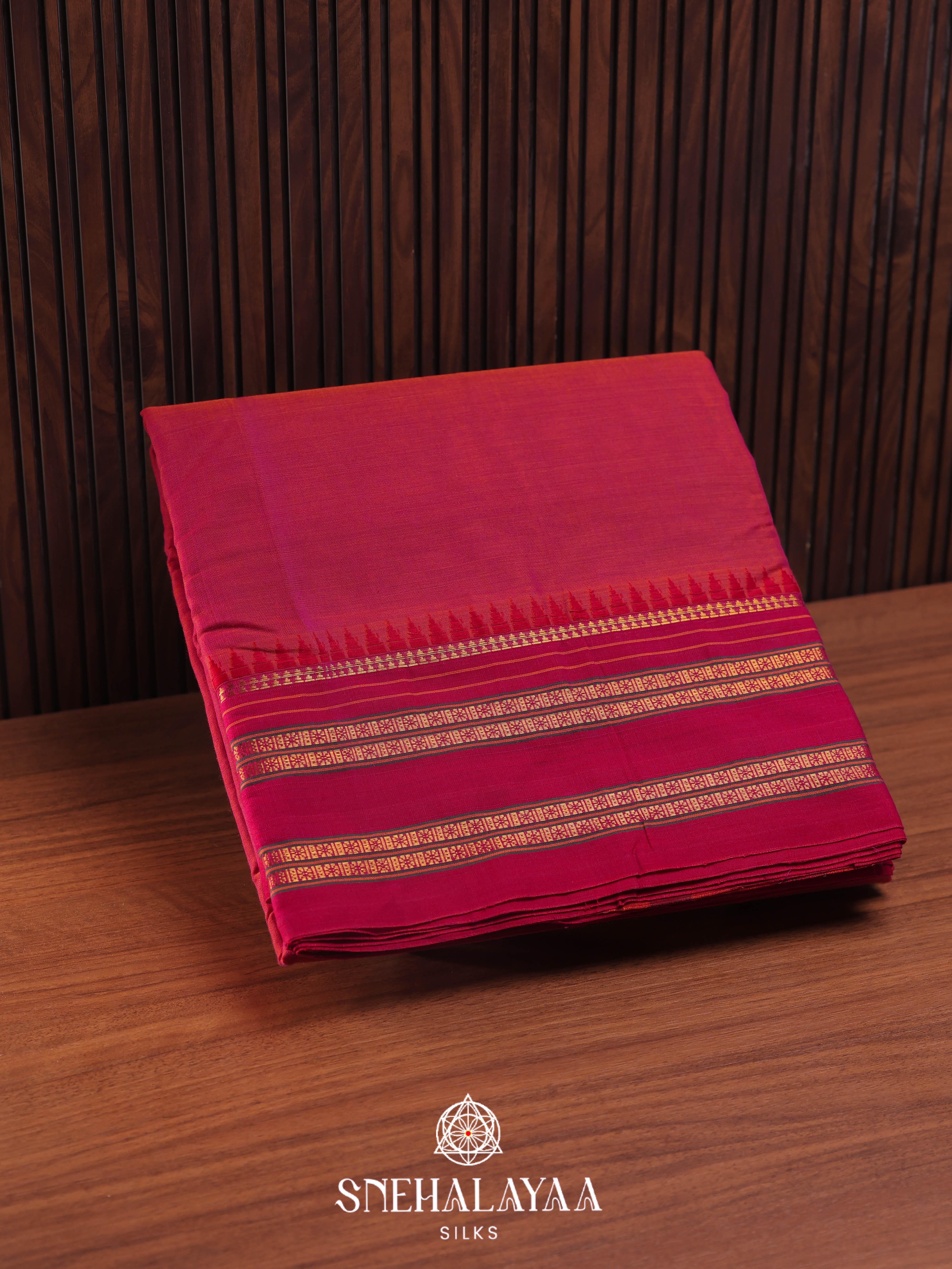 Red Narayanpet Cotton Saree