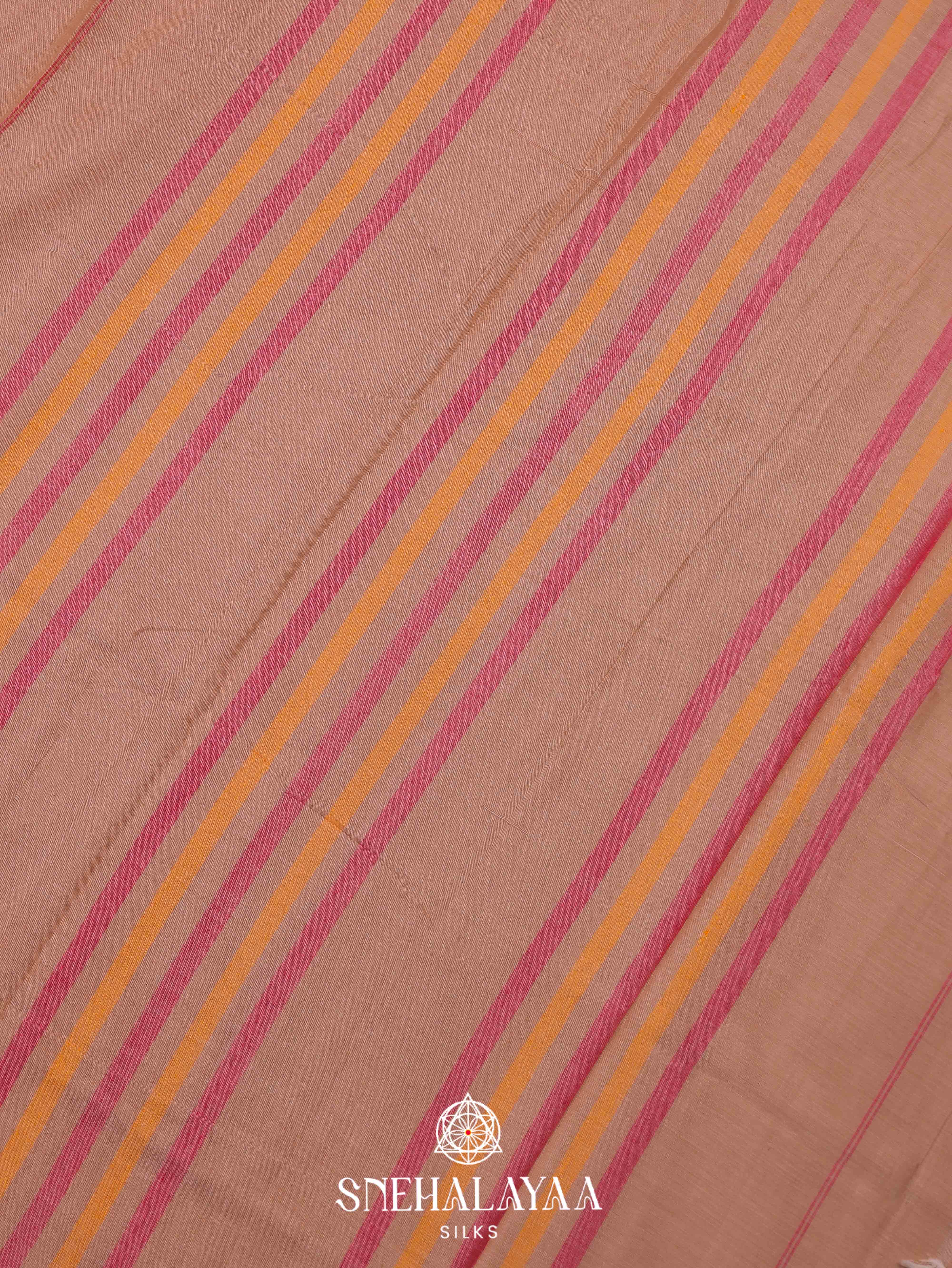 Cream Narayanpet Cotton Saree