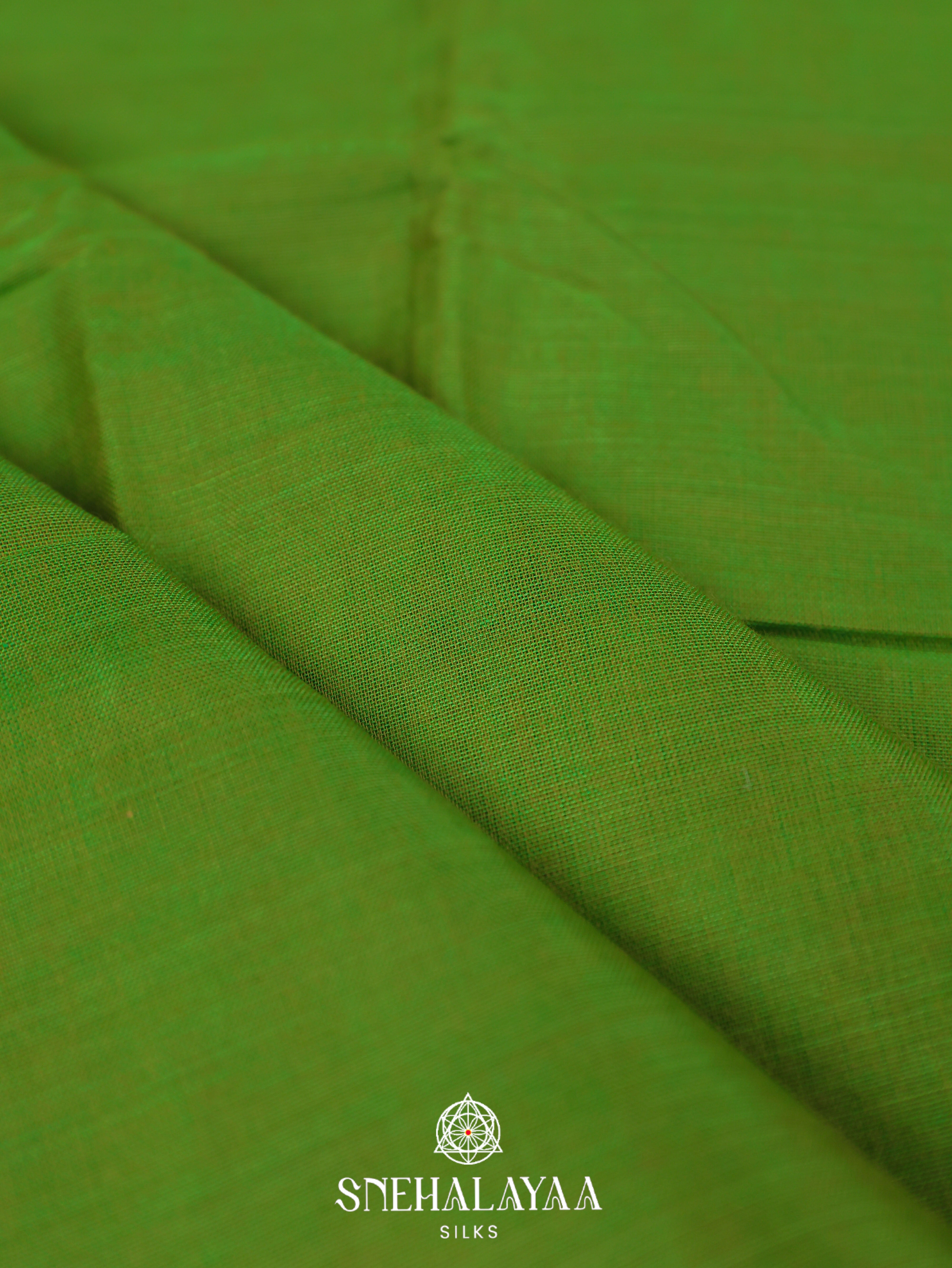 Parrot Green Narayanpet Cotton Saree