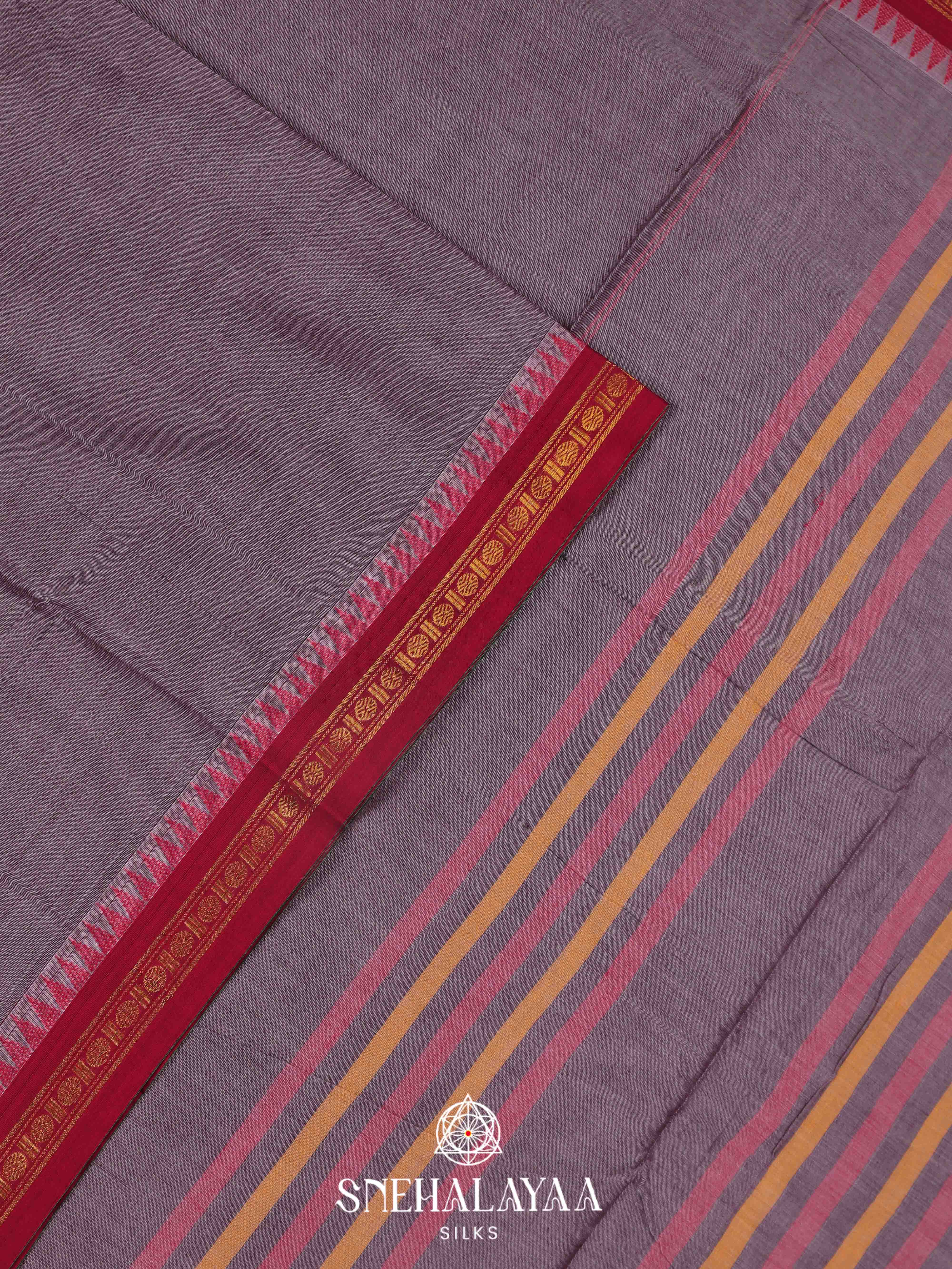 Grey Narayanpet Cotton Saree