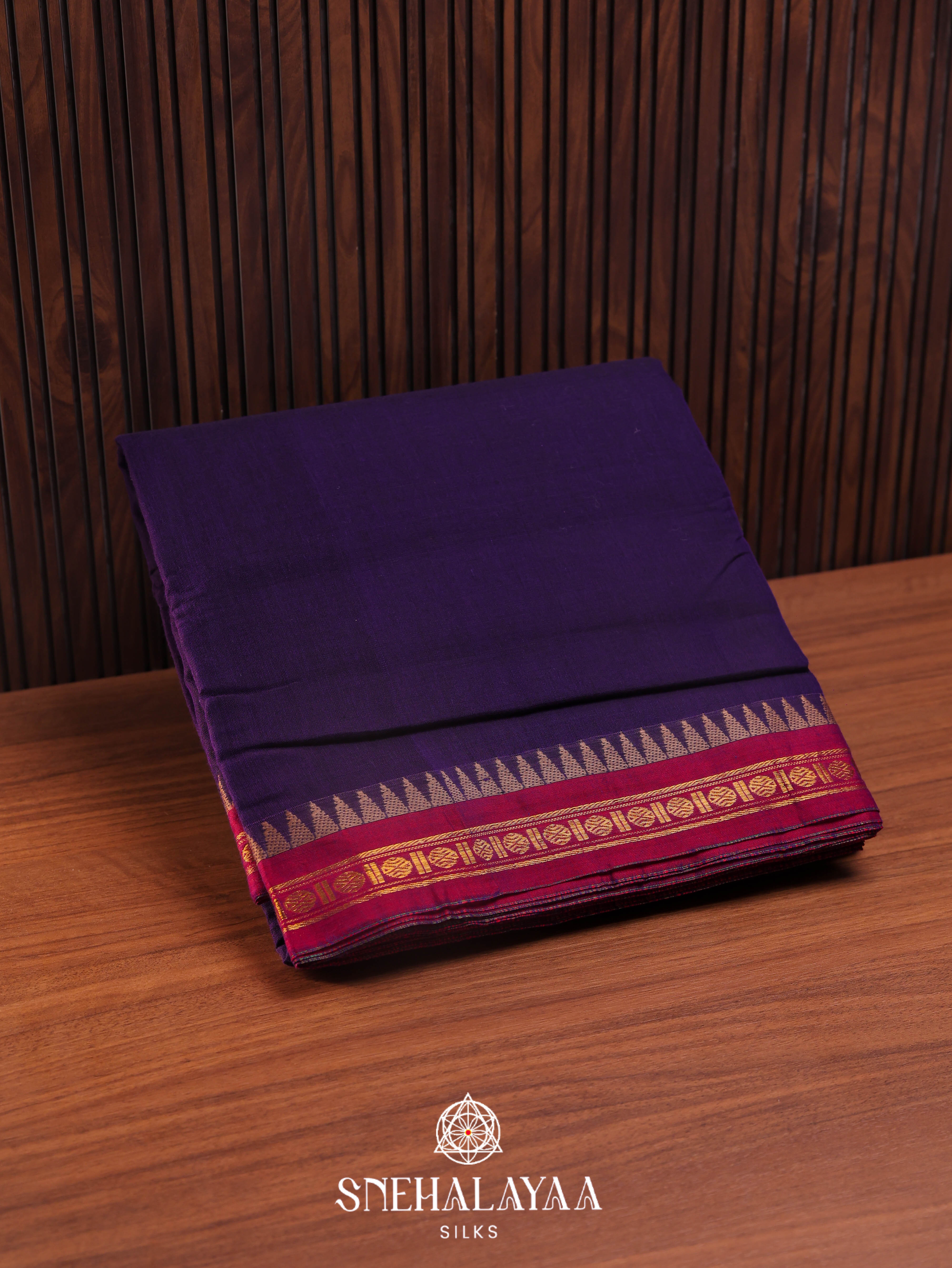 Purple Narayanpet Cotton Saree