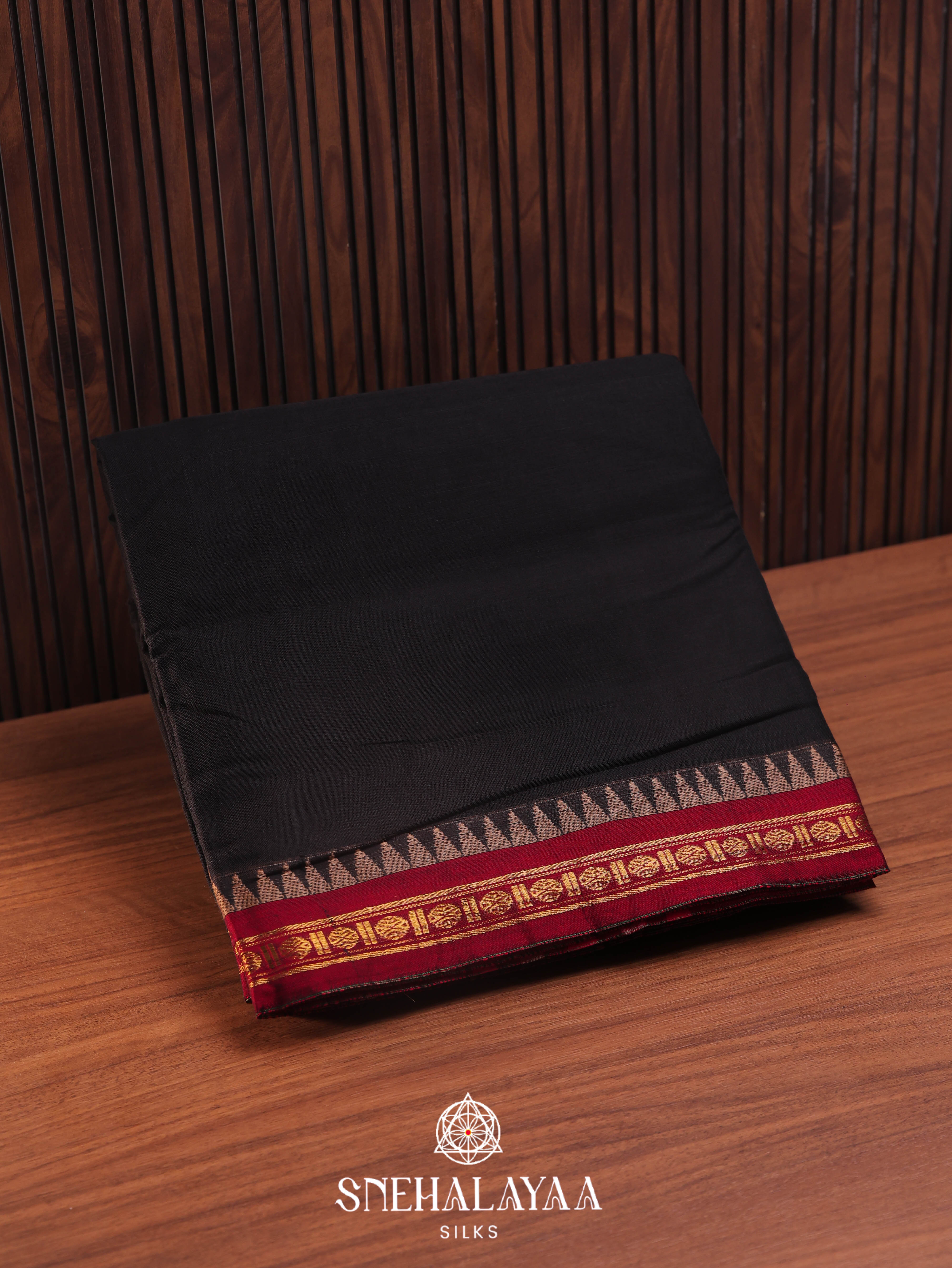 Black Narayanpet Cotton Saree