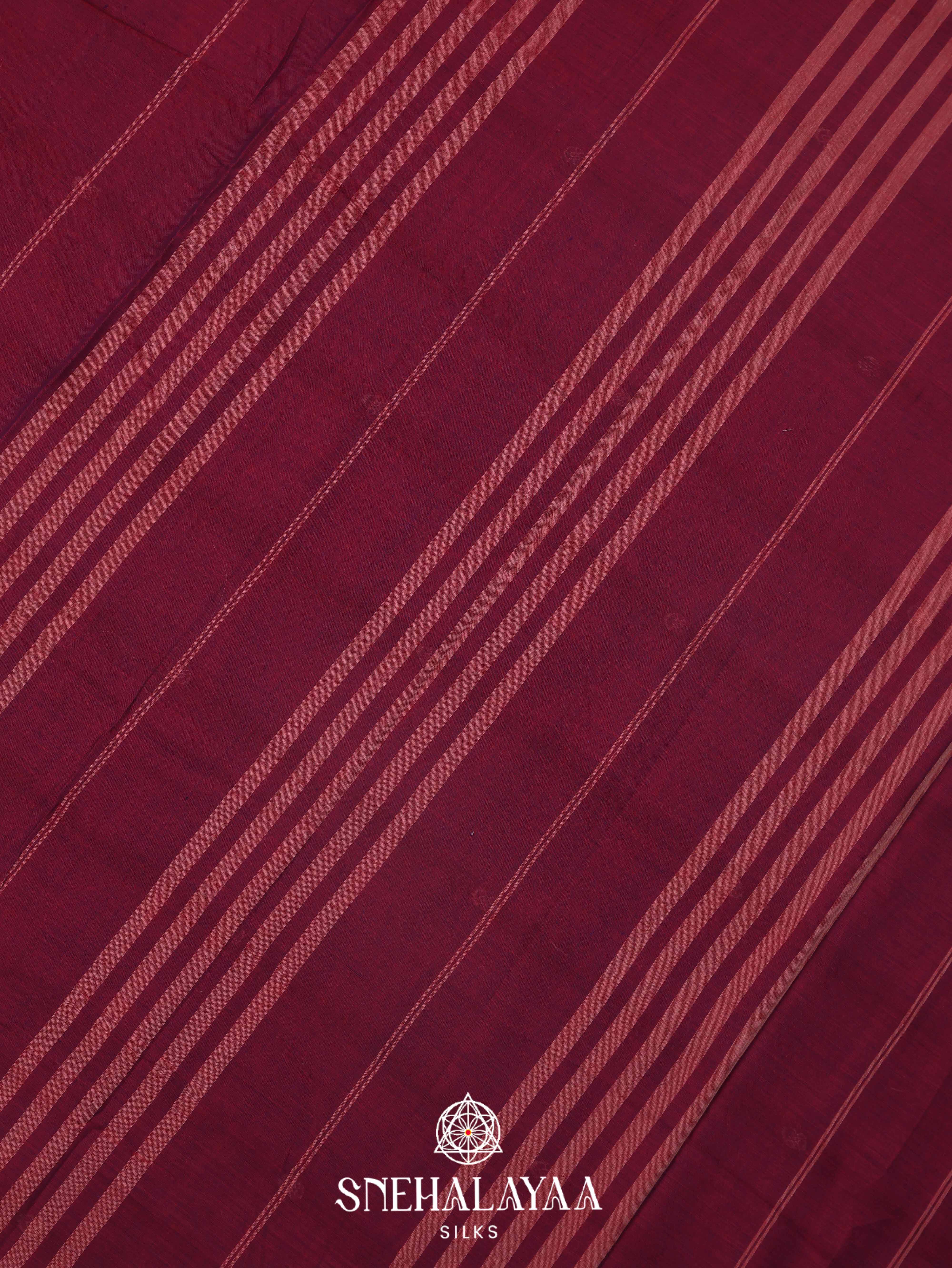 Maroon Narayanpet Cotton Saree